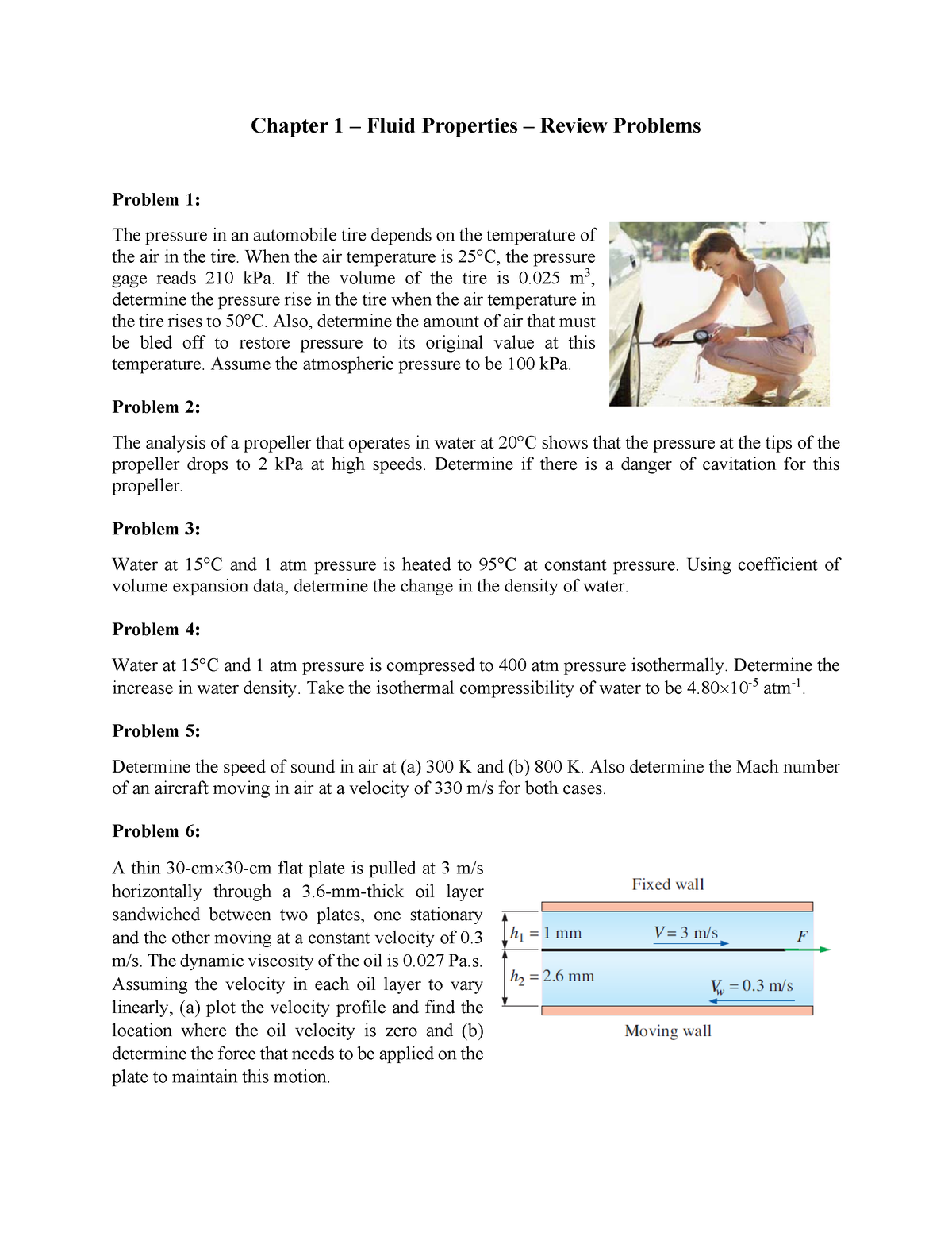 Chapter 1 - Fluid Properties - Review Problems - Chapter 1 – Fluid ...