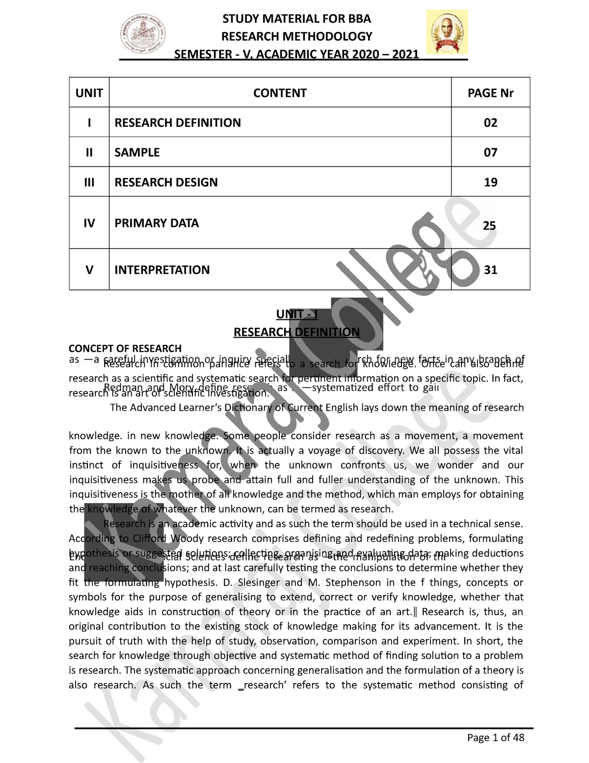 004 Core 16 - Research Methodology -V Sem BBA - RESEARCH METHODOLOGY ...