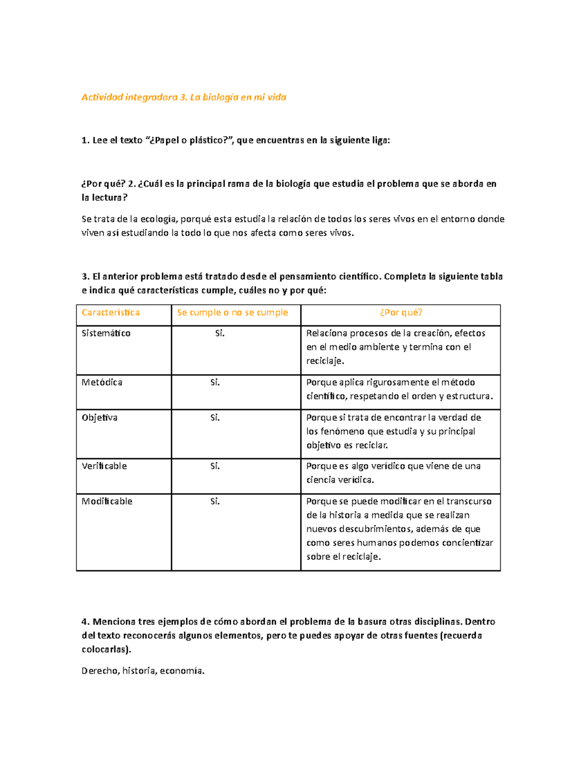 La Biología En Mi Vida - Actividad Integradora 3. La Biología En Mi ...