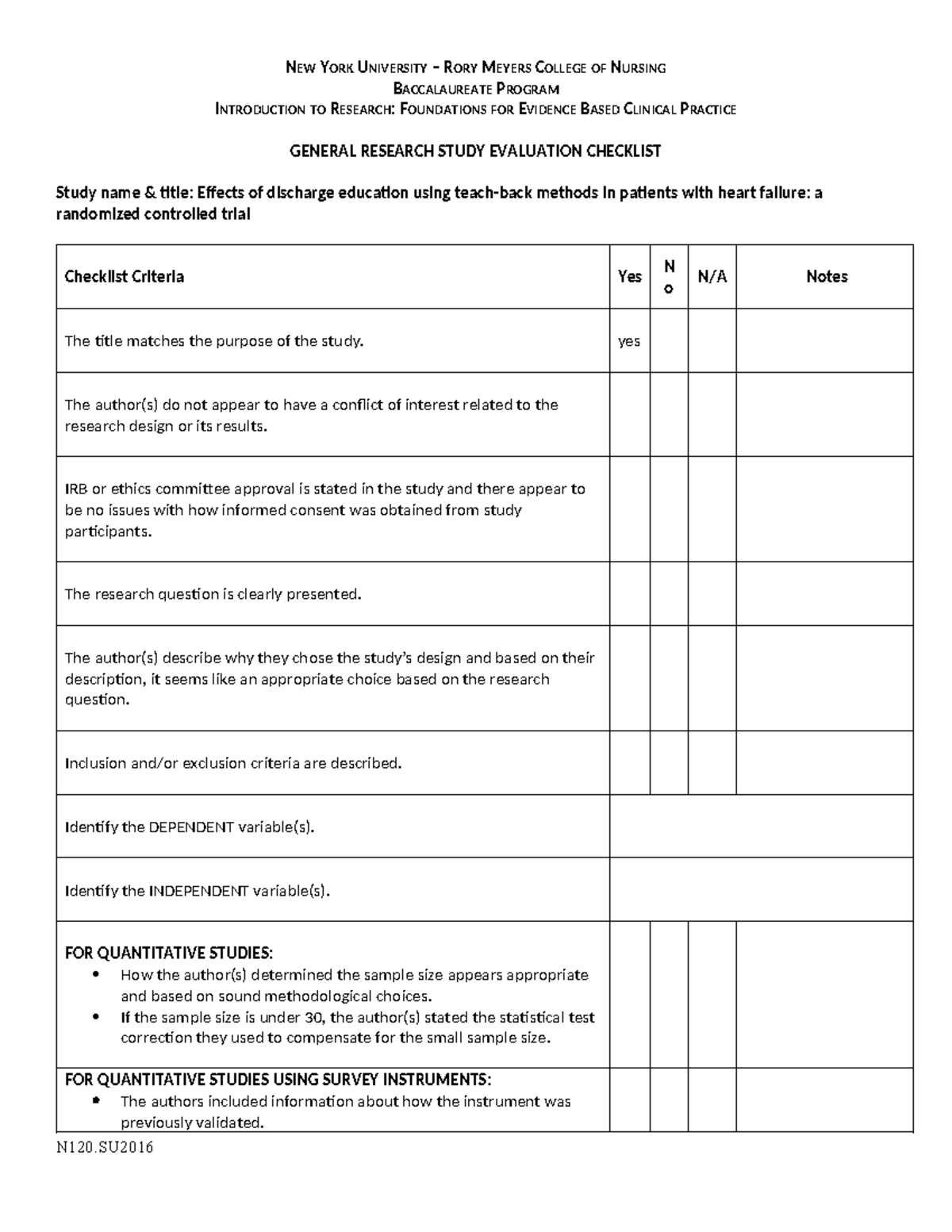 Article Review Form 1 - NEW YORK UNIVERSITY – RORY MEYERS COLLEGE OF ...