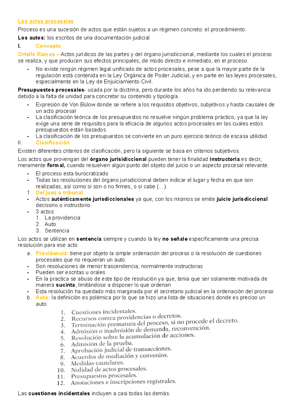 Los Actos Procesales - Notes - Los Actos Procesales Proceso Es Una ...