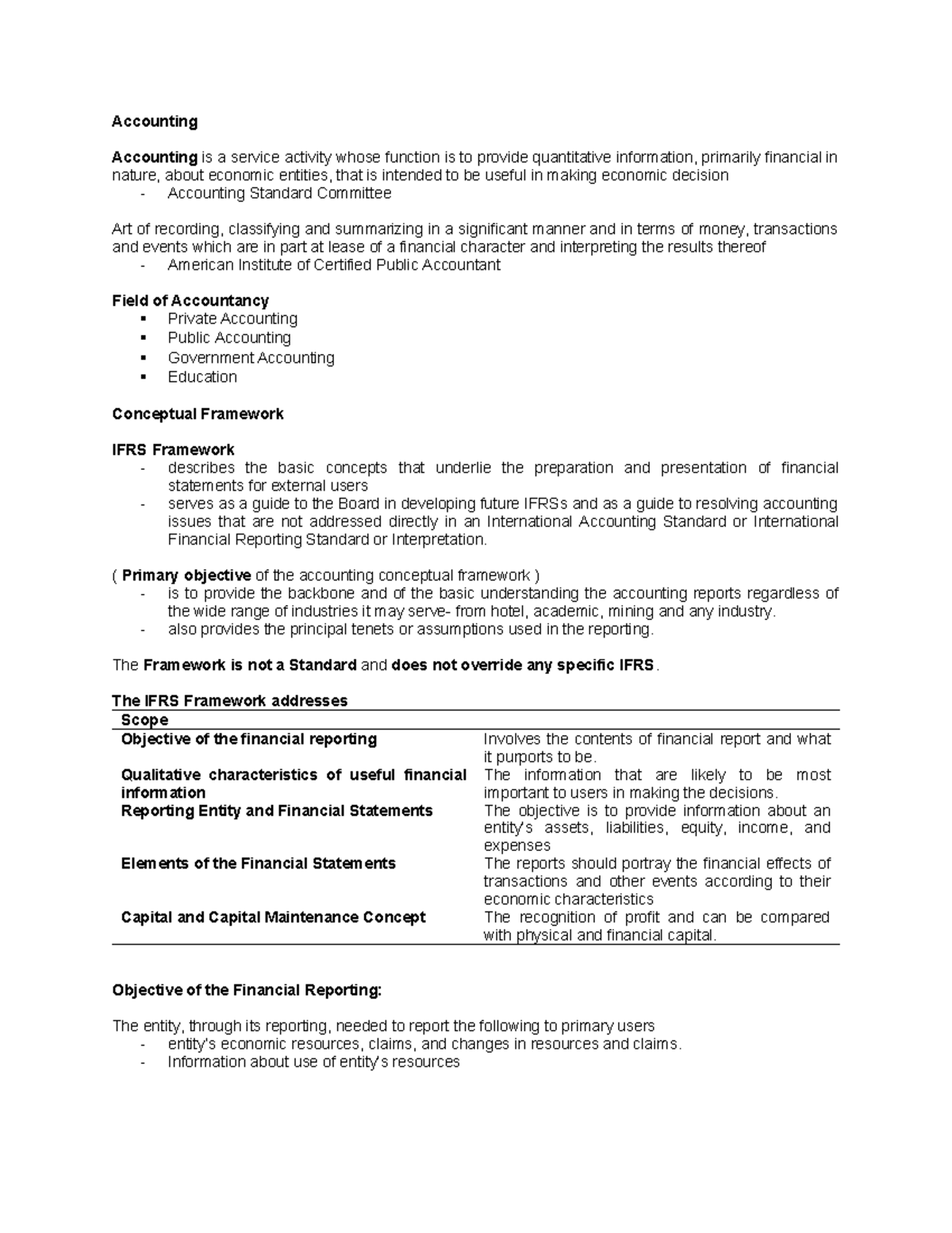 Reading Material 1 - Accounting Accounting is a service activity whose ...