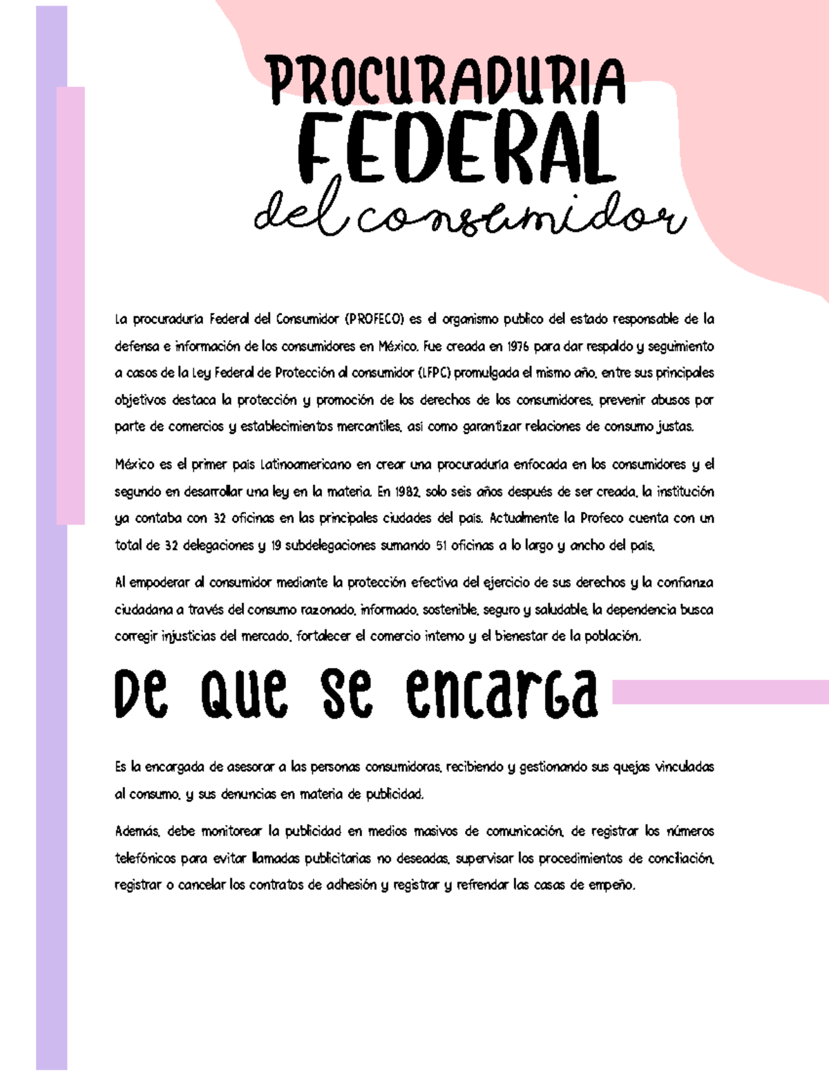 TAREA 3 UNIDAD 1 PROFECO - La Procuraduría Federal Del Consumidor ...