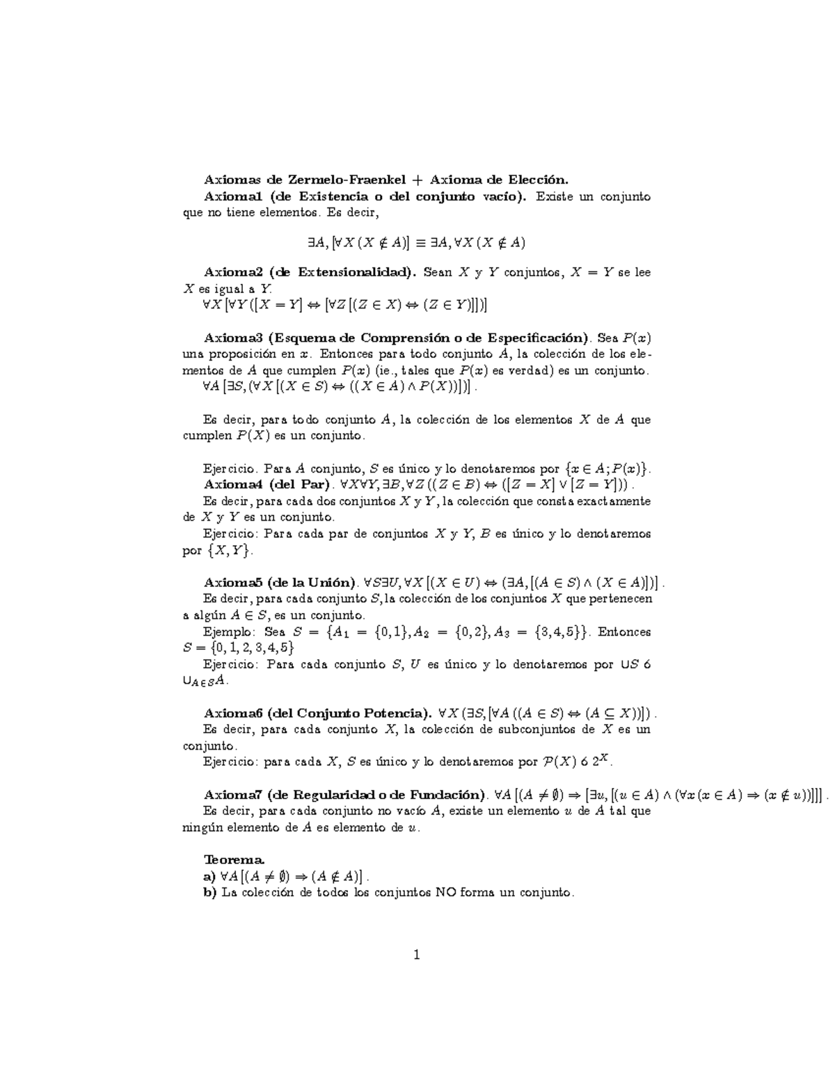 Axiomas-Conjuntos-Coloquial - Axiomas De Zermelo-Fraenkel + Axioma De ...