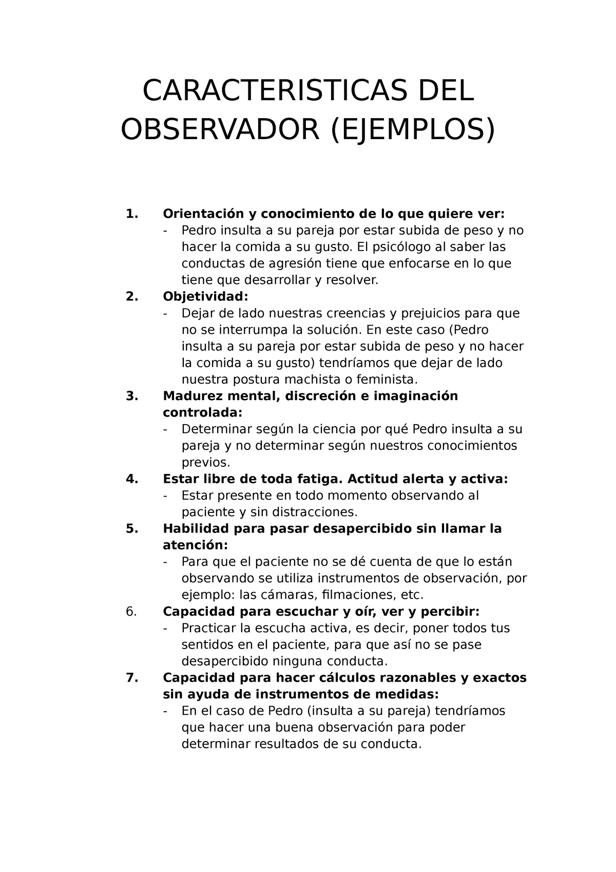 Caracteristicas Del Observador Caracteristicas Del Observador