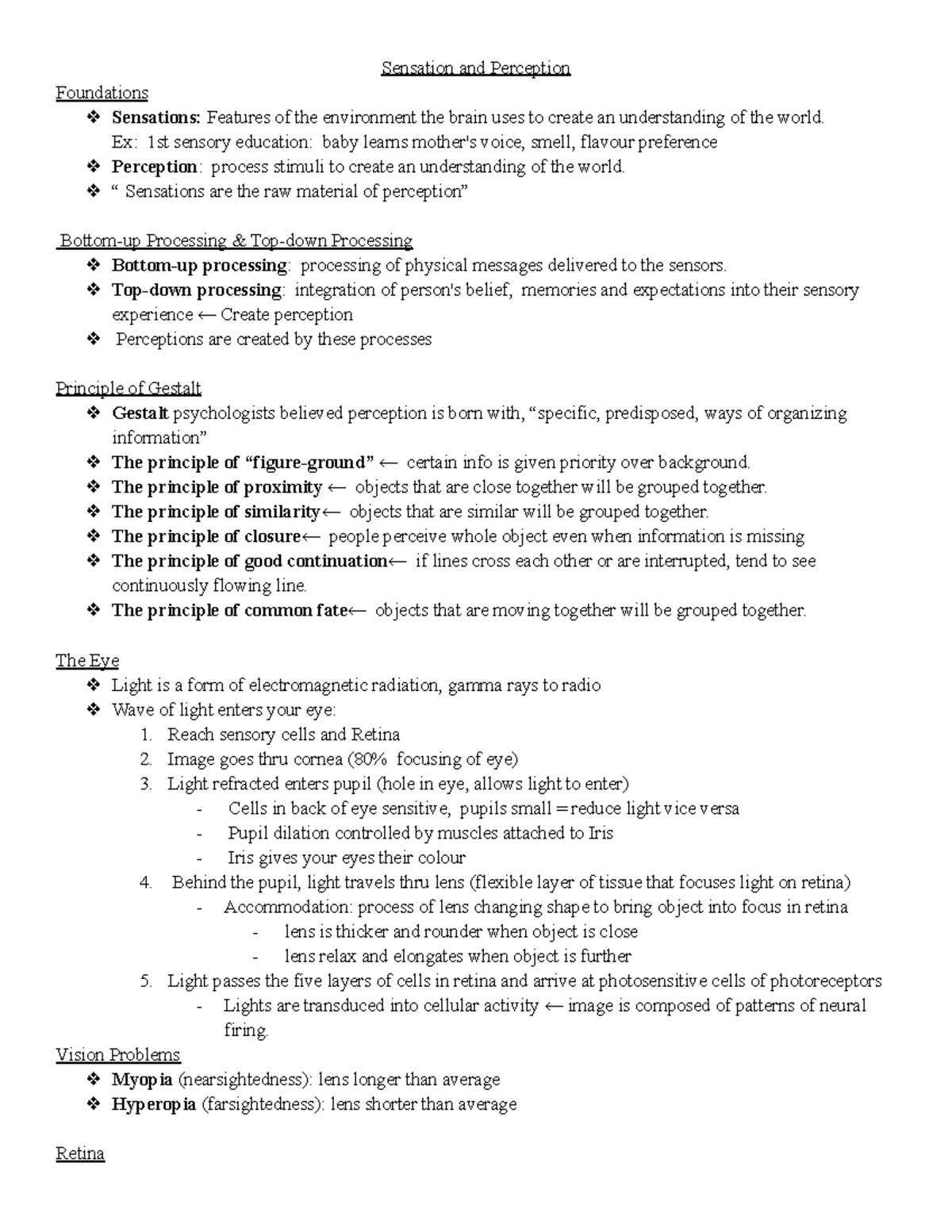 Chapter 5 Sensation And Perception - Sensation And Perception ...