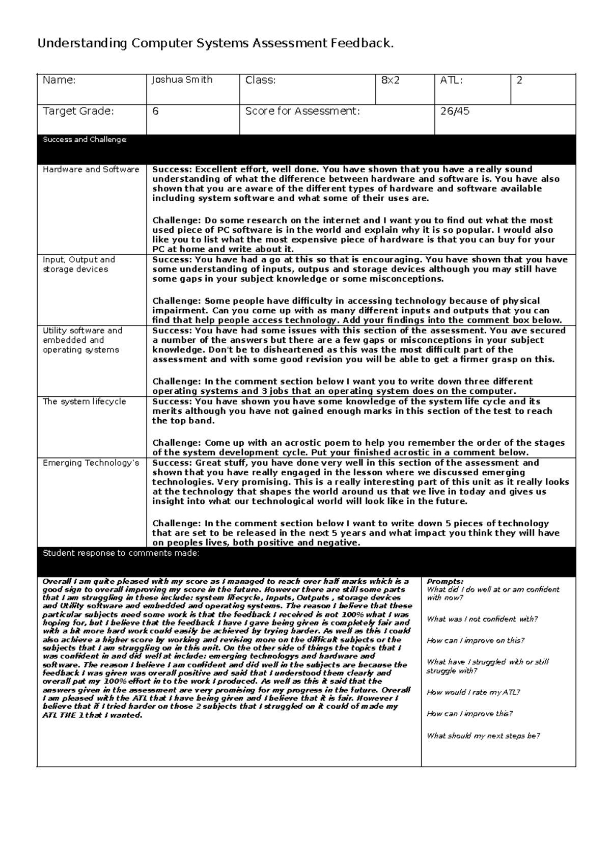 Feedback Mail Merge - Understanding Computer Systems Assessment ...