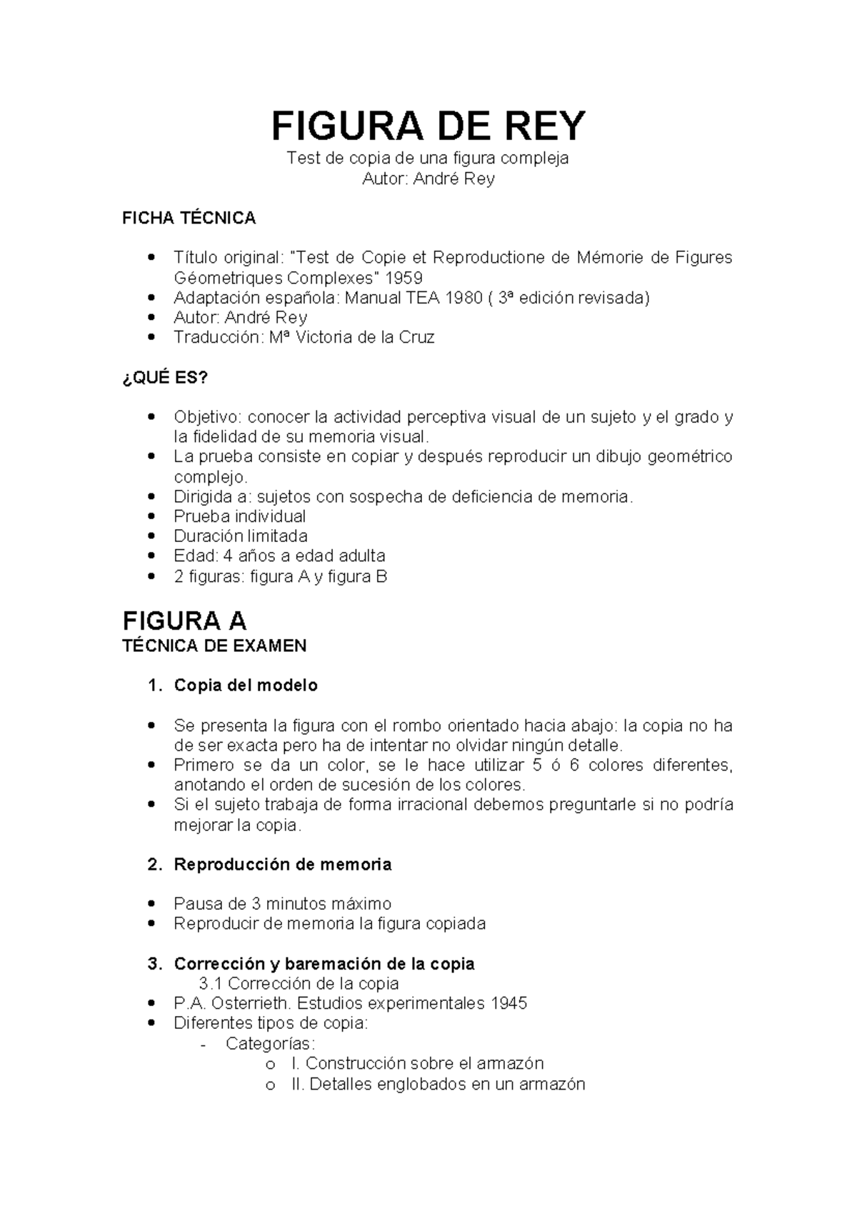Fichas Tecnicas - FIGURA DE REY Test de copia de una figura compleja ...