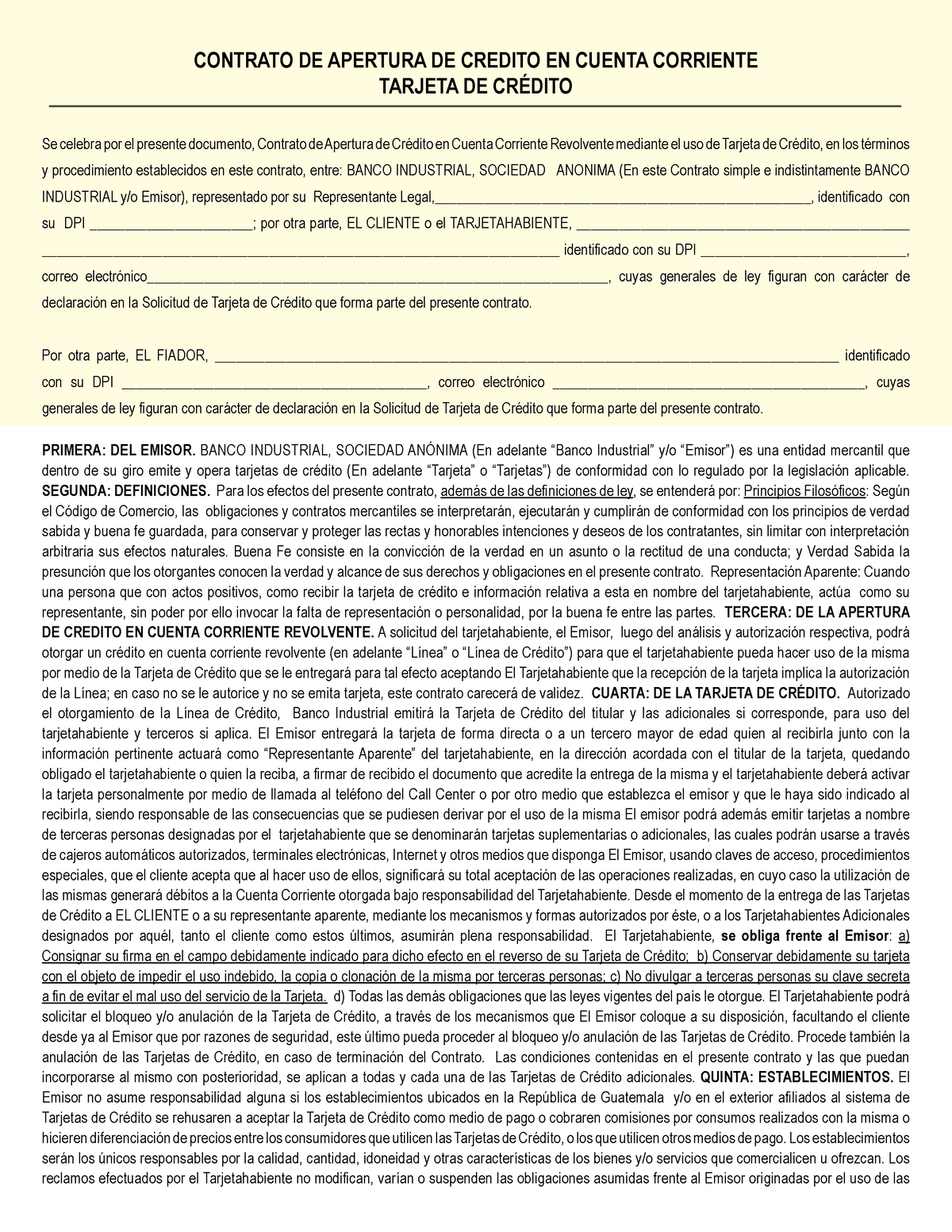 Ejemplo De Apertura De Contrato De Credito Contrato De Apertura De Credito En Cuenta Corriente 5484