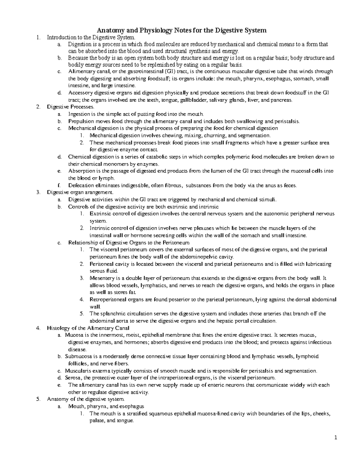 Digestive System Upload - Anatomy and Physiology Notes for the ...