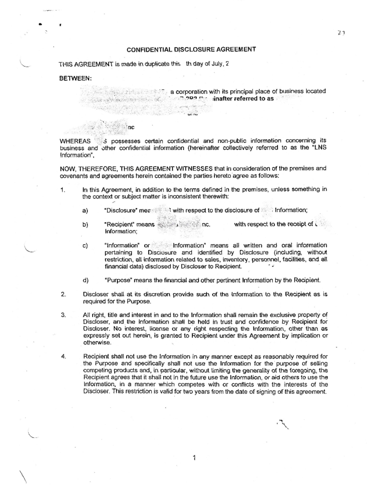 Disclosure Agreement 20220427 0001 - , ), el CONFIDENTIAL DISCLOSURE ...
