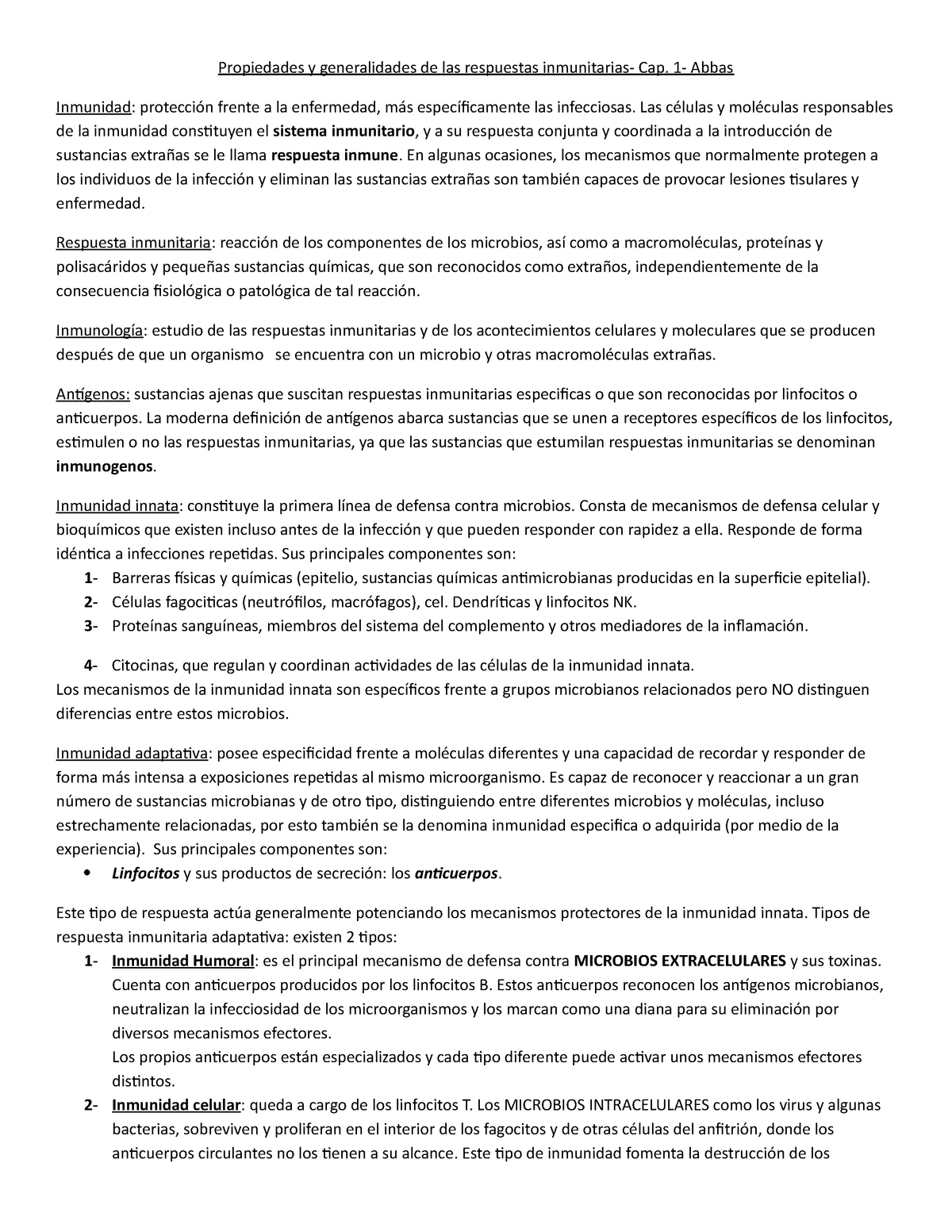 Propiedades Y Generalidades De La Respuesta Inmunitaria - Propiedades Y ...