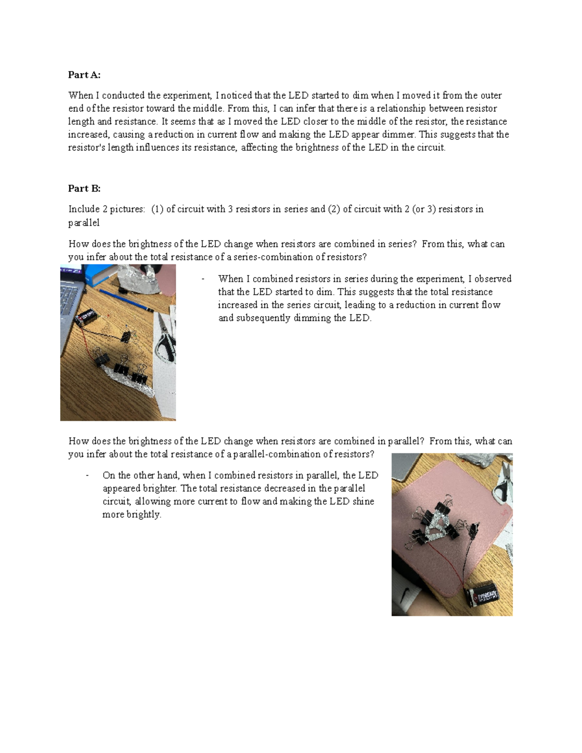Lab 4 physics - material for LAB 4 - Part A: When I conducted the ...