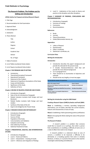 Field Methods in Psychology Notes - The Research Problem, The Problem ...