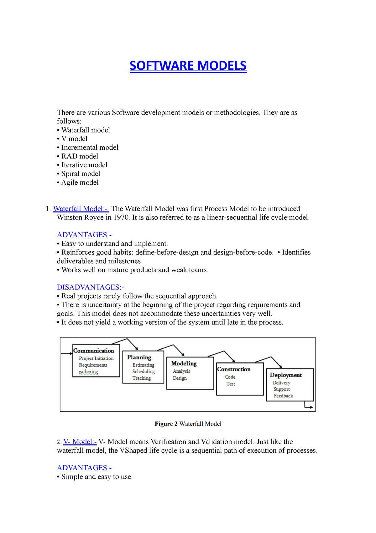 Software Models 20BCE10997 - SOFTWARE MODELS There Are Various Software ...