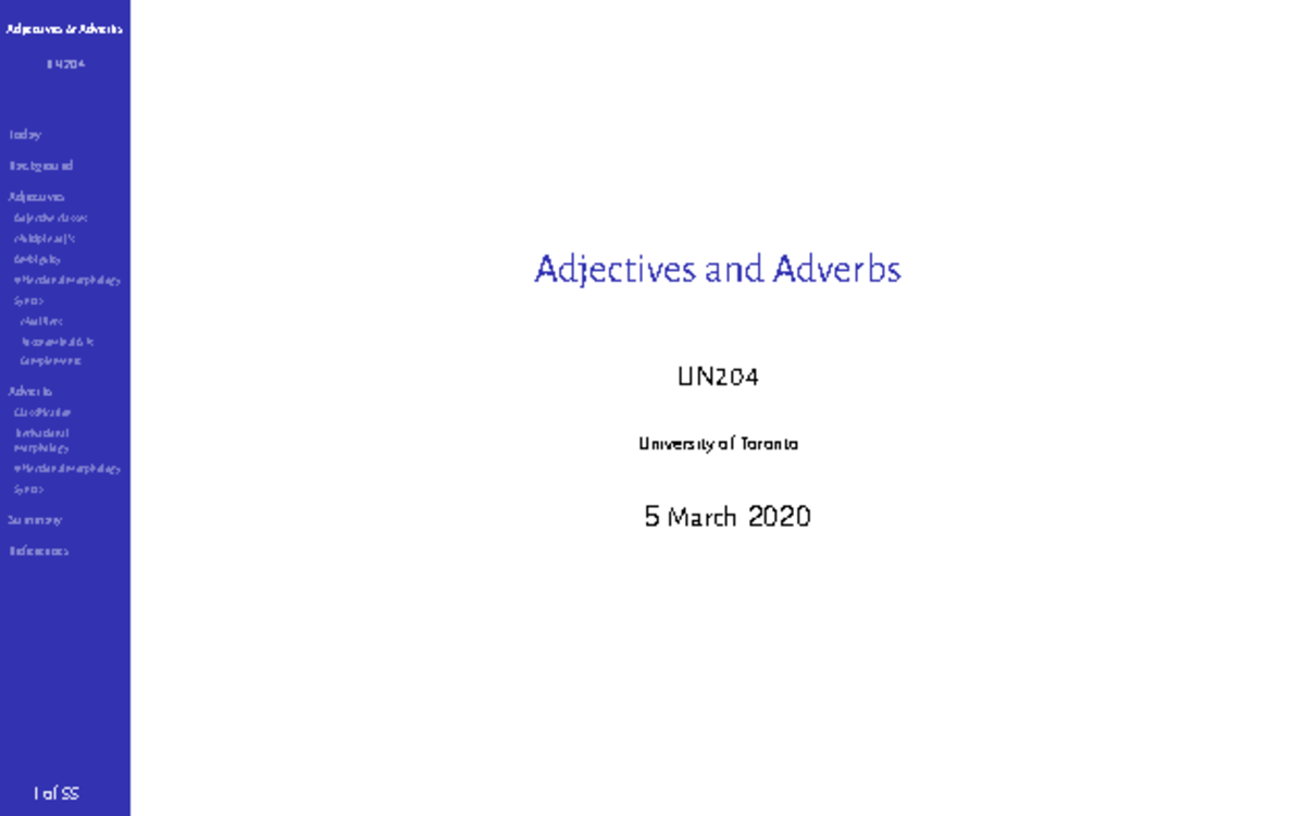 Lecture 7-ADJP&ADVP - ADJP&ADVP - LIN Today Background ...