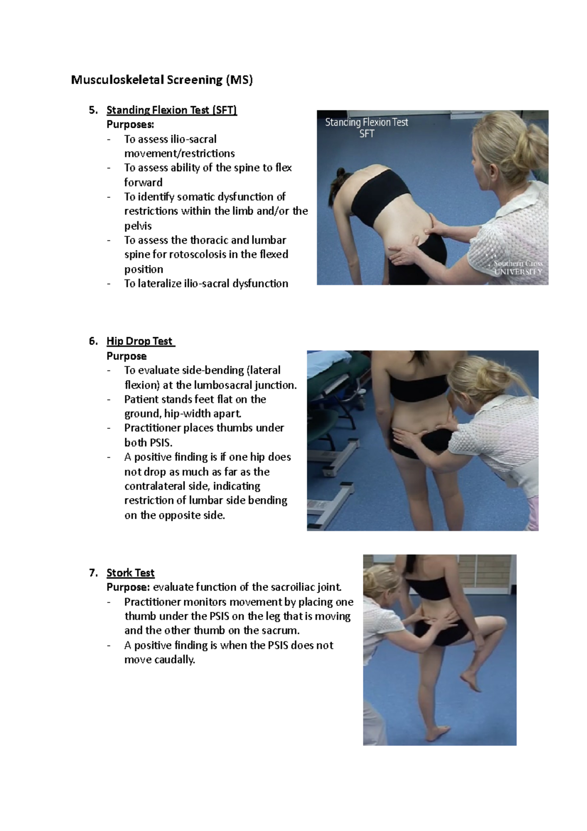 Musculoskeletal Screening - Patient stands feet flat on the ground, hip ...