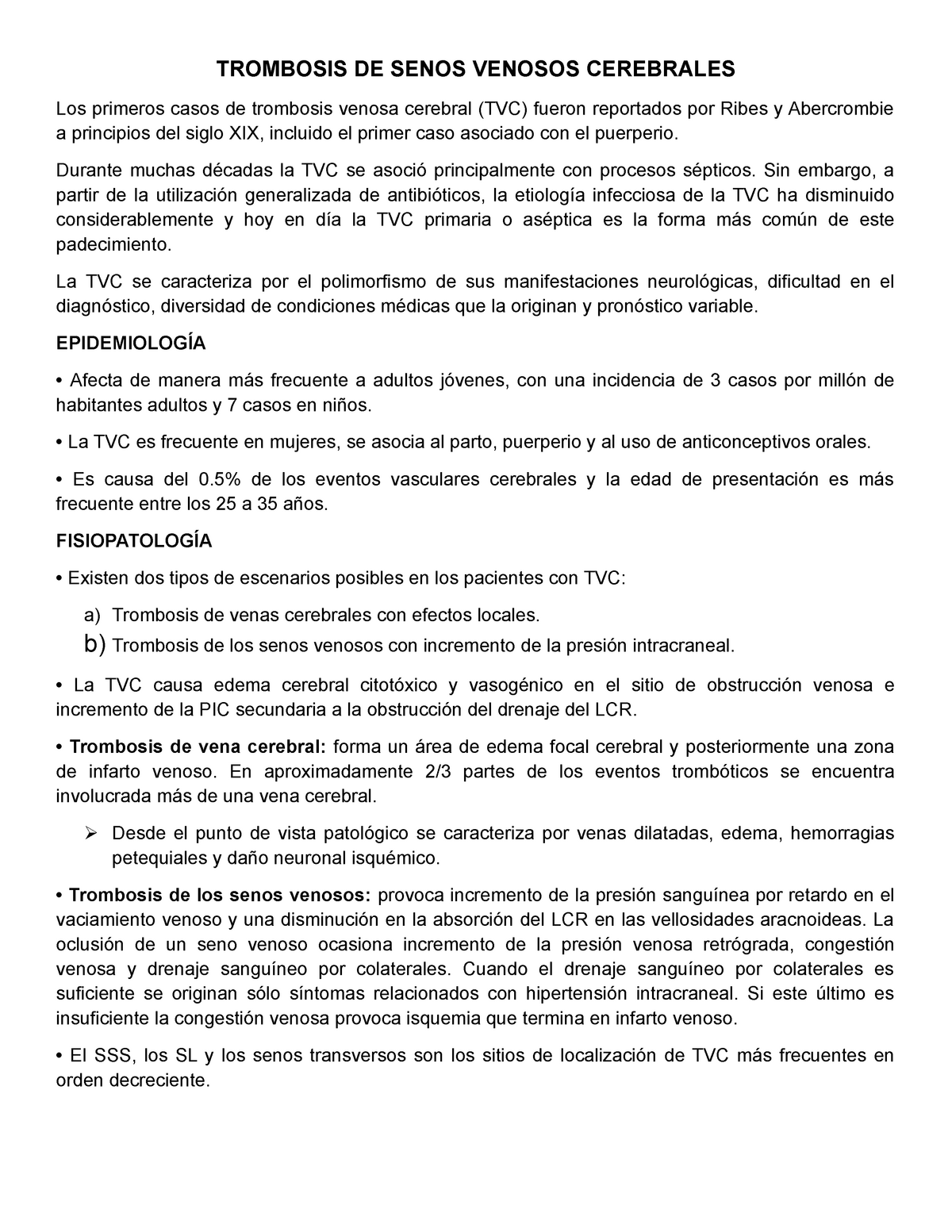 Trombosis De Senos Venosos Cerebrales - TROMBOSIS DE SENOS VENOSOS ...