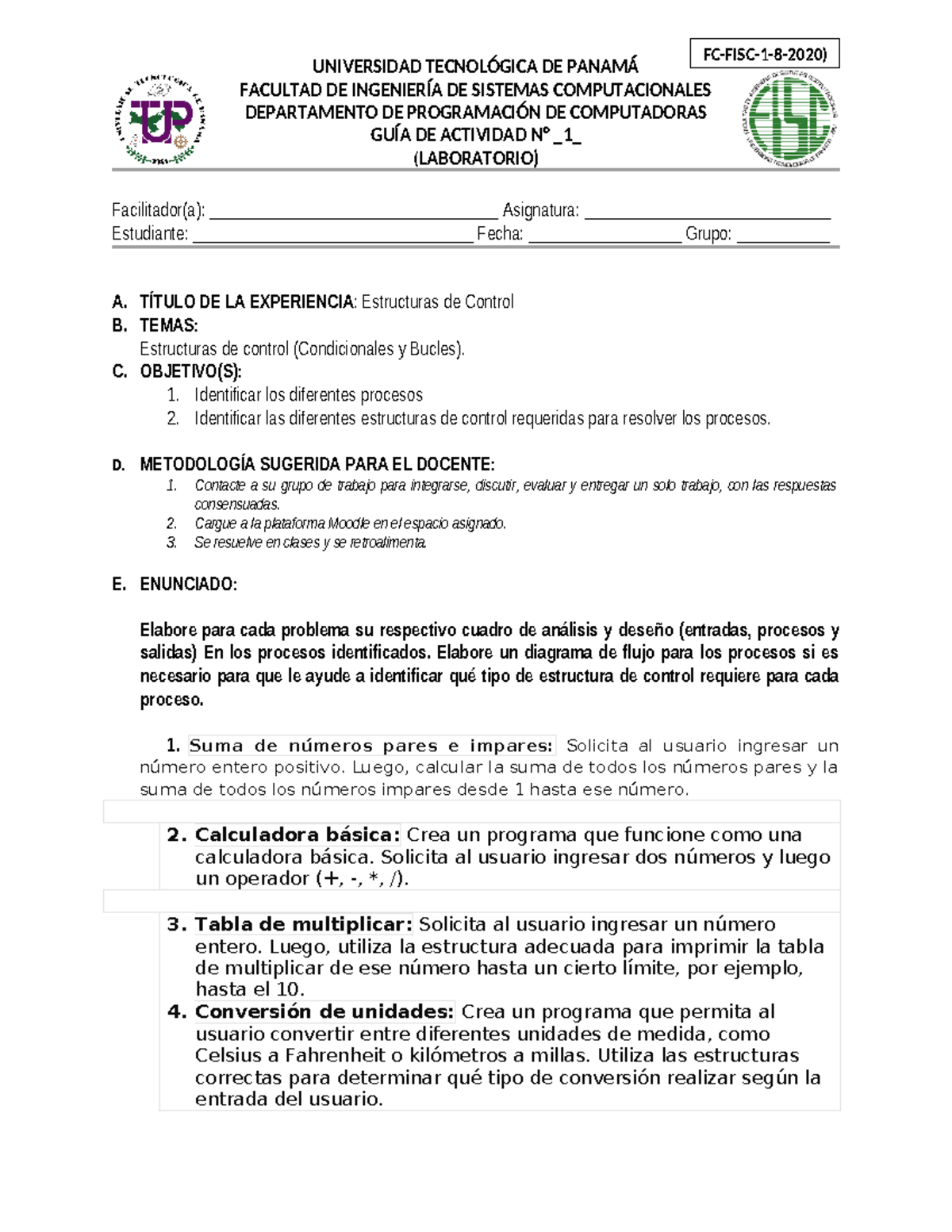 Laboratorio No 3 - FC-FISC-1-8-2020) UNIVERSIDAD TECNOLÓGICA DE PANAMÁ ...