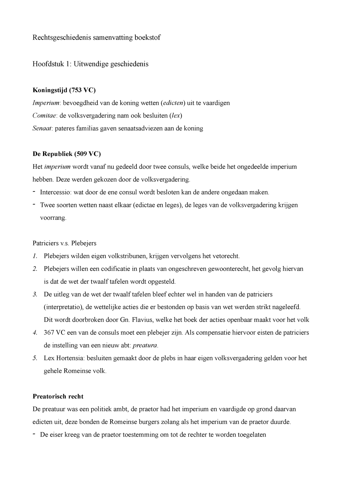 Samenvatting Prota - H1-H5 - Rechtsgeschiedenis Samenvatting Boekstof ...