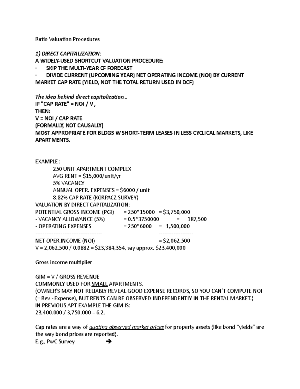 FIN 670 Ratio Valuation Procedures - Ratio Valuation Procedures 1 ...
