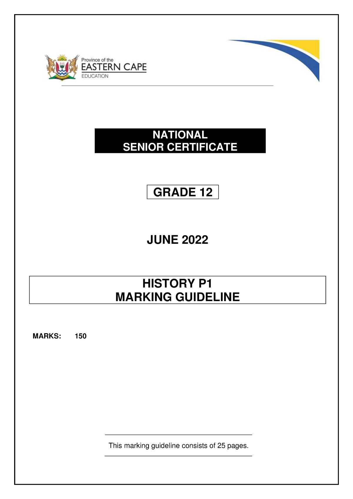 History P1 GR12 MEMO JUNE2021 English NATIONAL SENIOR CERTIFICATE