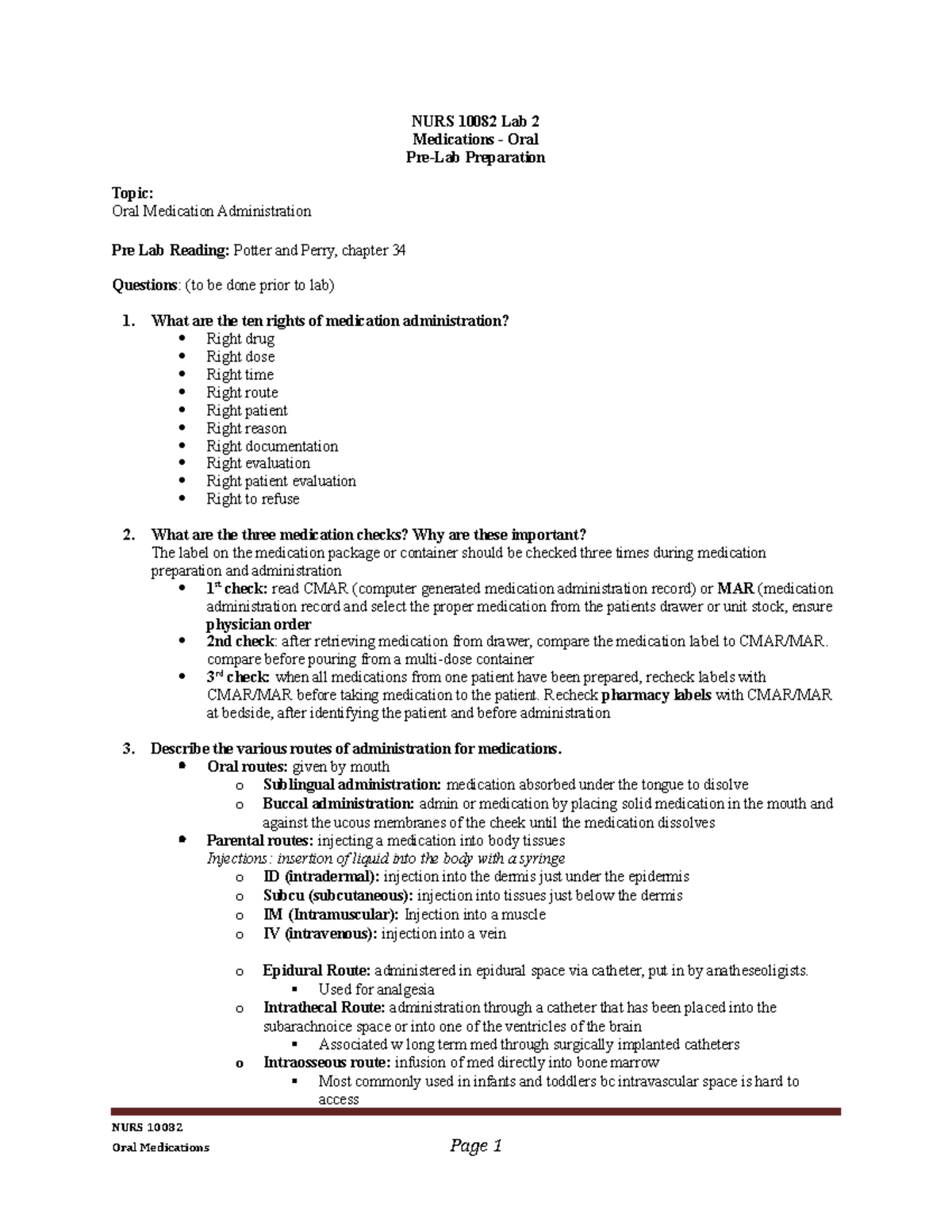 NURS10082: LAB 2 - WEEK 2 - Lecture notes 2 - NURS 10082 Lab 2 ...