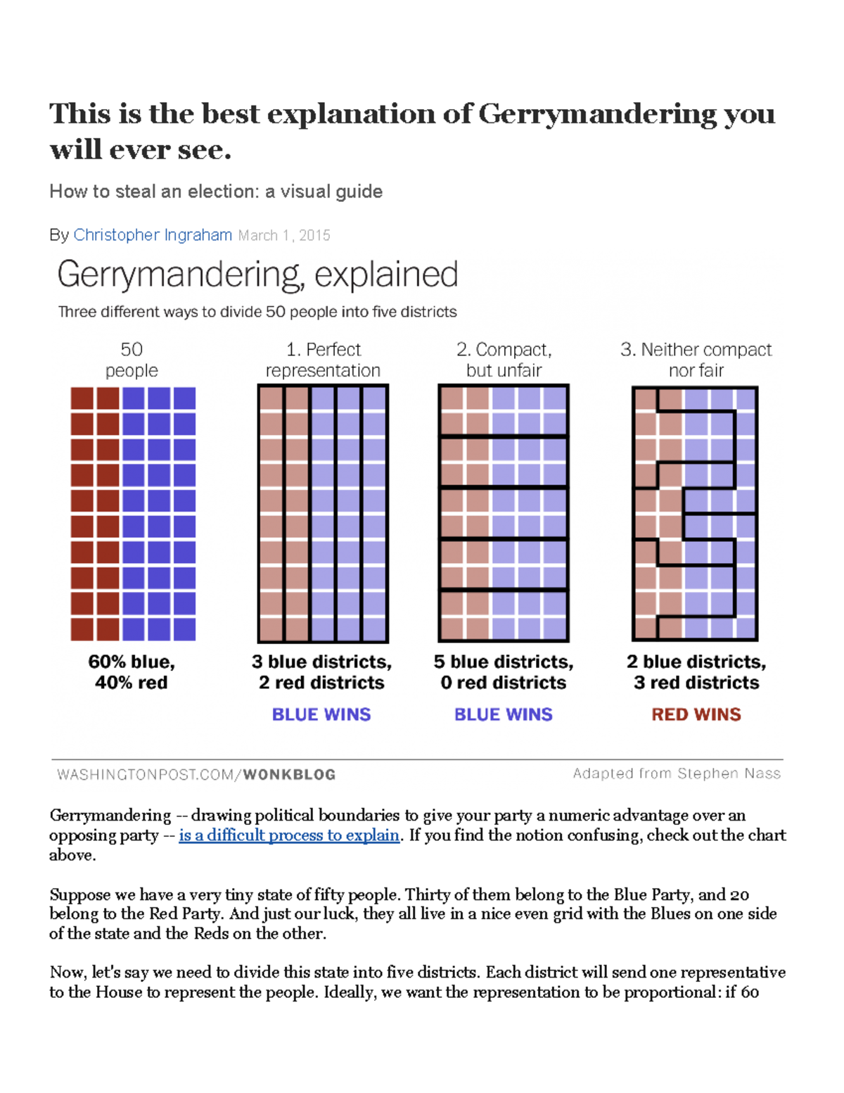 gerrymandering reading and questions homework