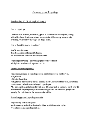 Eksamen V-2018 LF - EKSAMEN I ÅRSREGNSKAP OG GOD REGNSKAPSSKIKK I ...