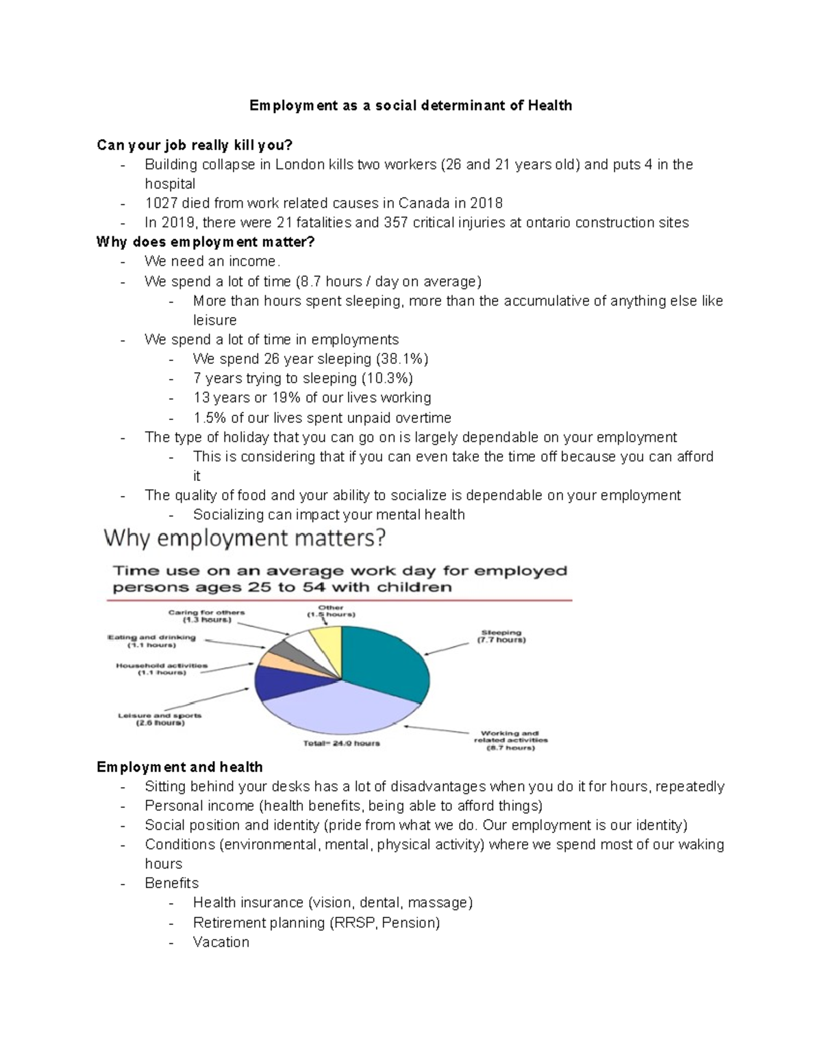 Week 3 - 1002B - Employment as a social determinant of Health Can your ...