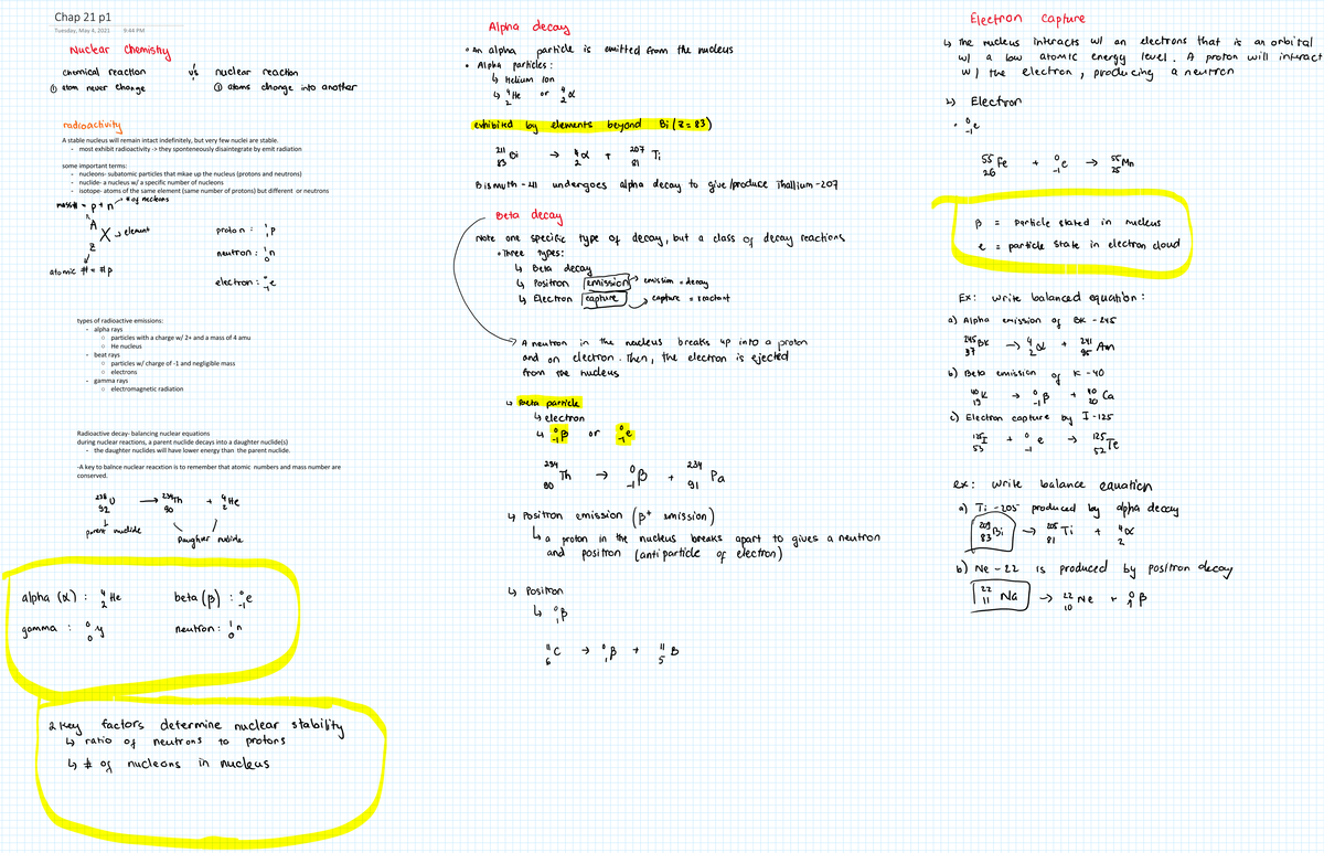 Chap 21 p1 - hand written lecture note - CHEM 122 - Studocu