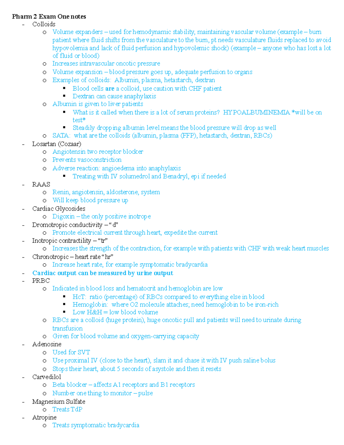 Pharm 2 study guide copy Brookline college - Pharm 2 Exam One notes ...