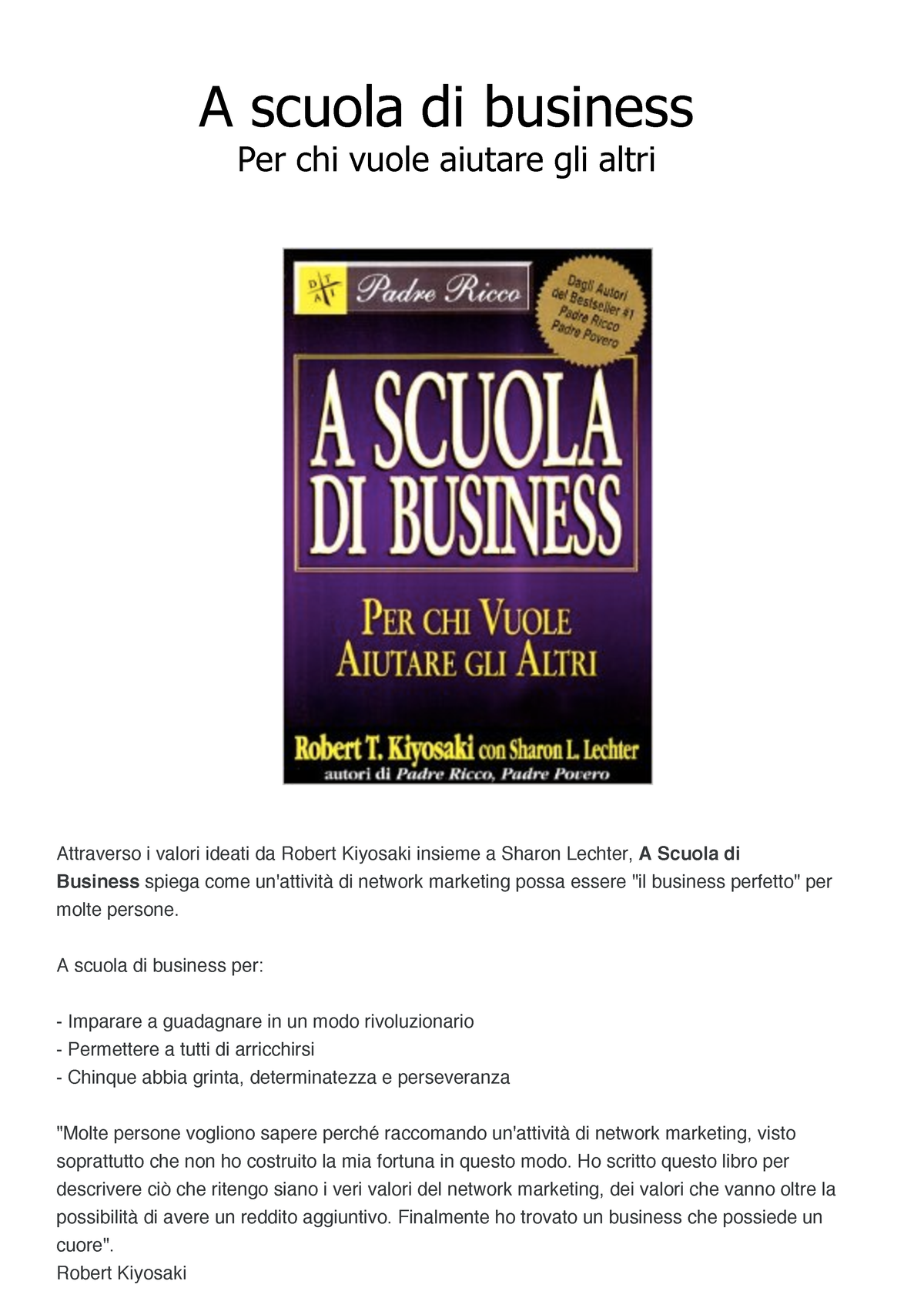 7 Lezioni Per Arricchirsi da Robert Kiyosaki - Padre Ricco Padre