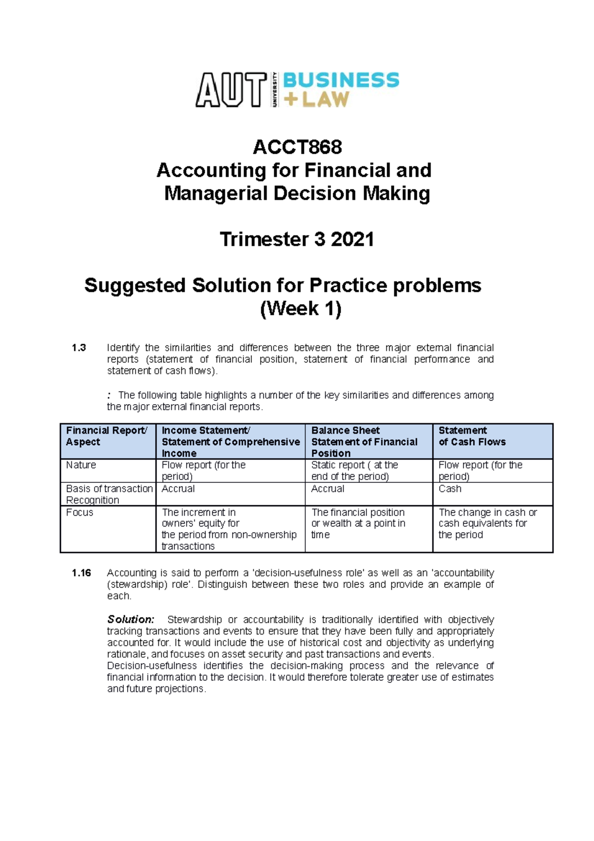 Week 1 - Suggested solution for exercises and problems (final ...