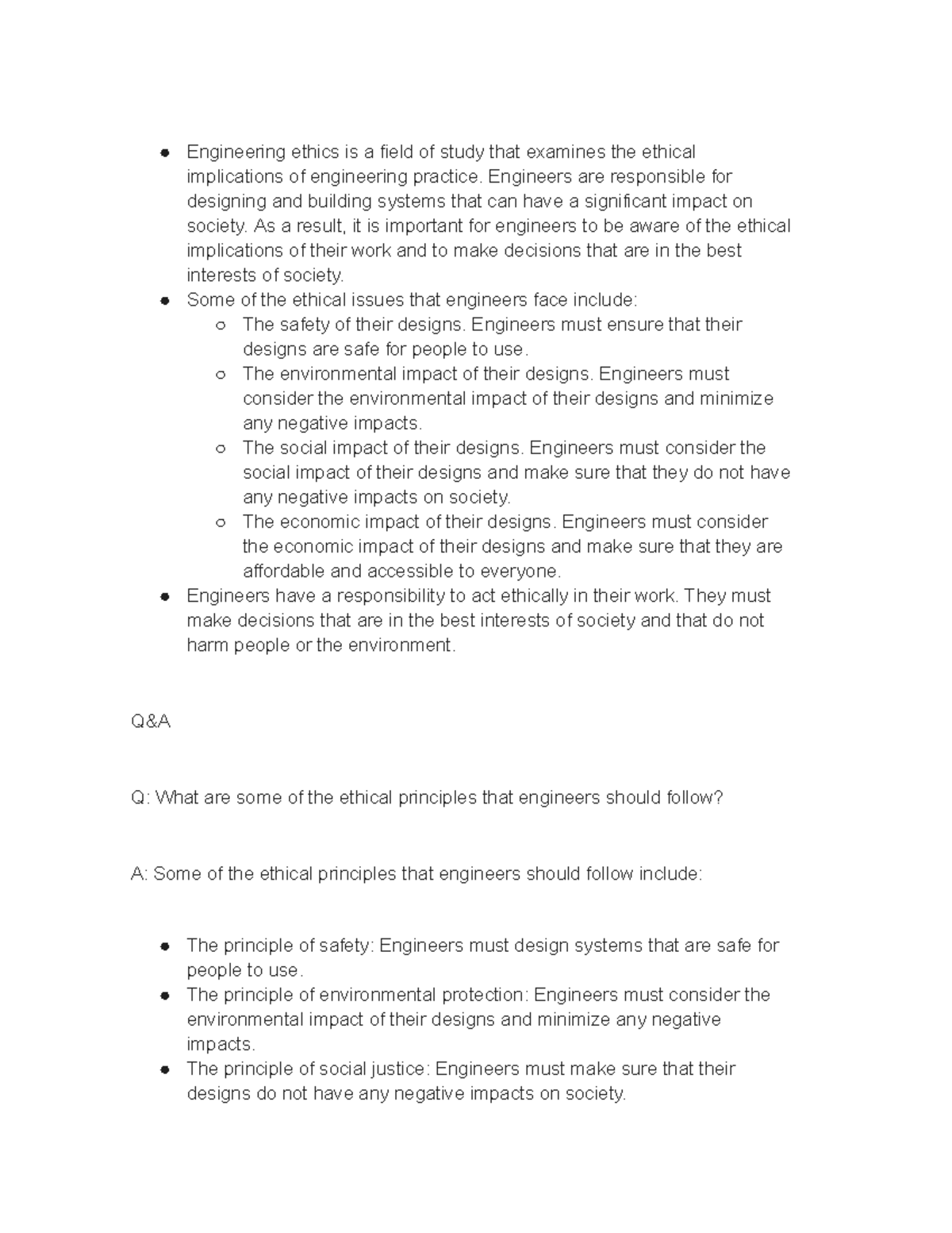 Lecture 2 Engineering Ethics - Engineering ethics is a field of study ...
