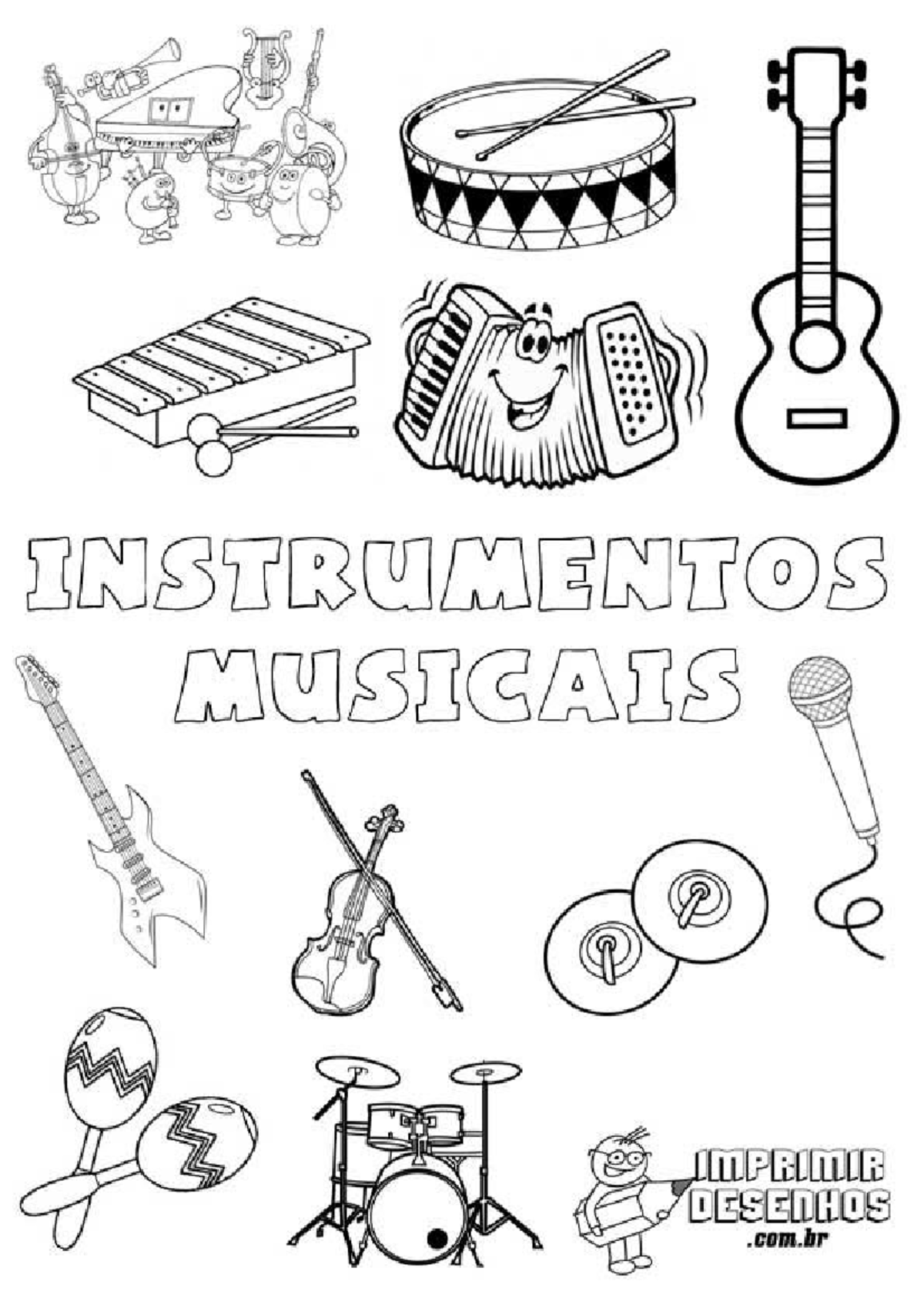 Livrinho instrumentos musicais para colorir - : INSTRUMENTOS MUSICALS ...