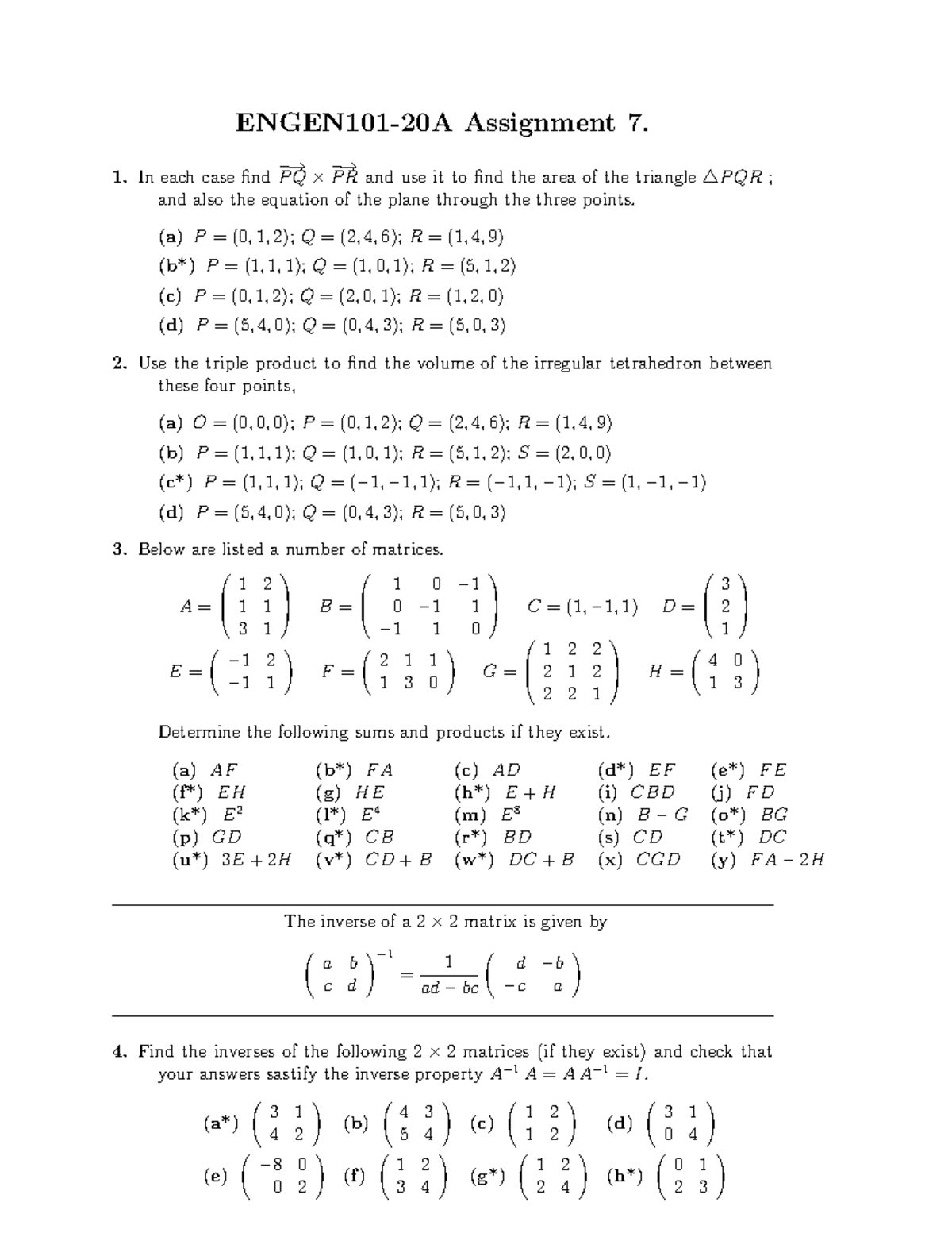 Engen 101 a Assignment 7 Questions Studocu