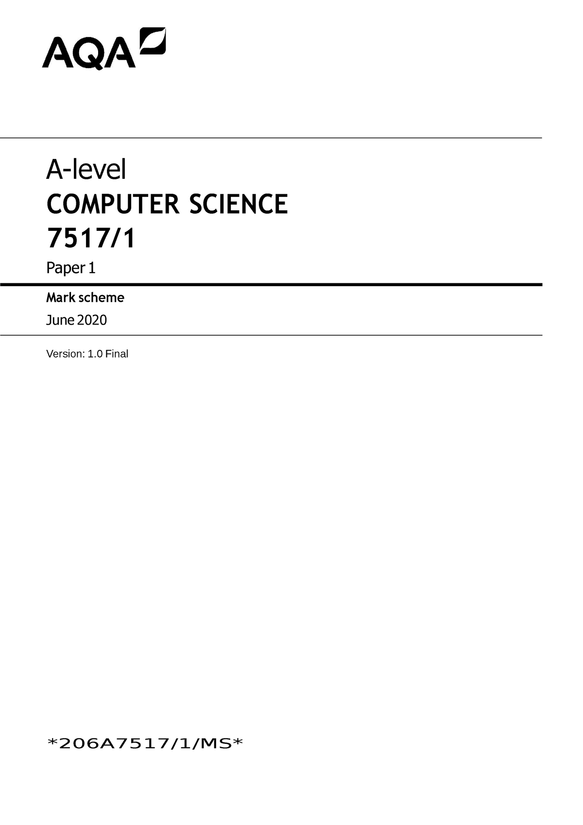 aqa computer science a level coursework examples