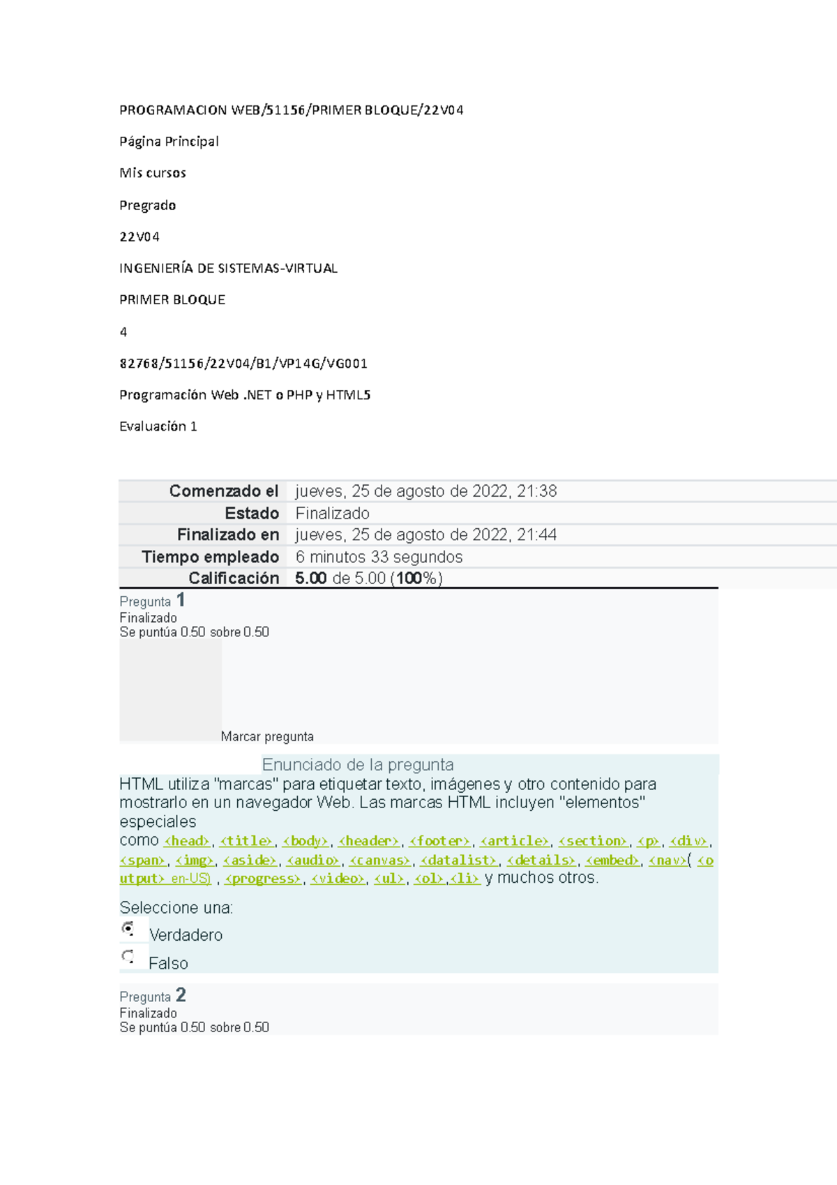 Programacion WEB 51156 Primer Bloque 22V04 - Evaluacion 1 20220825 ...