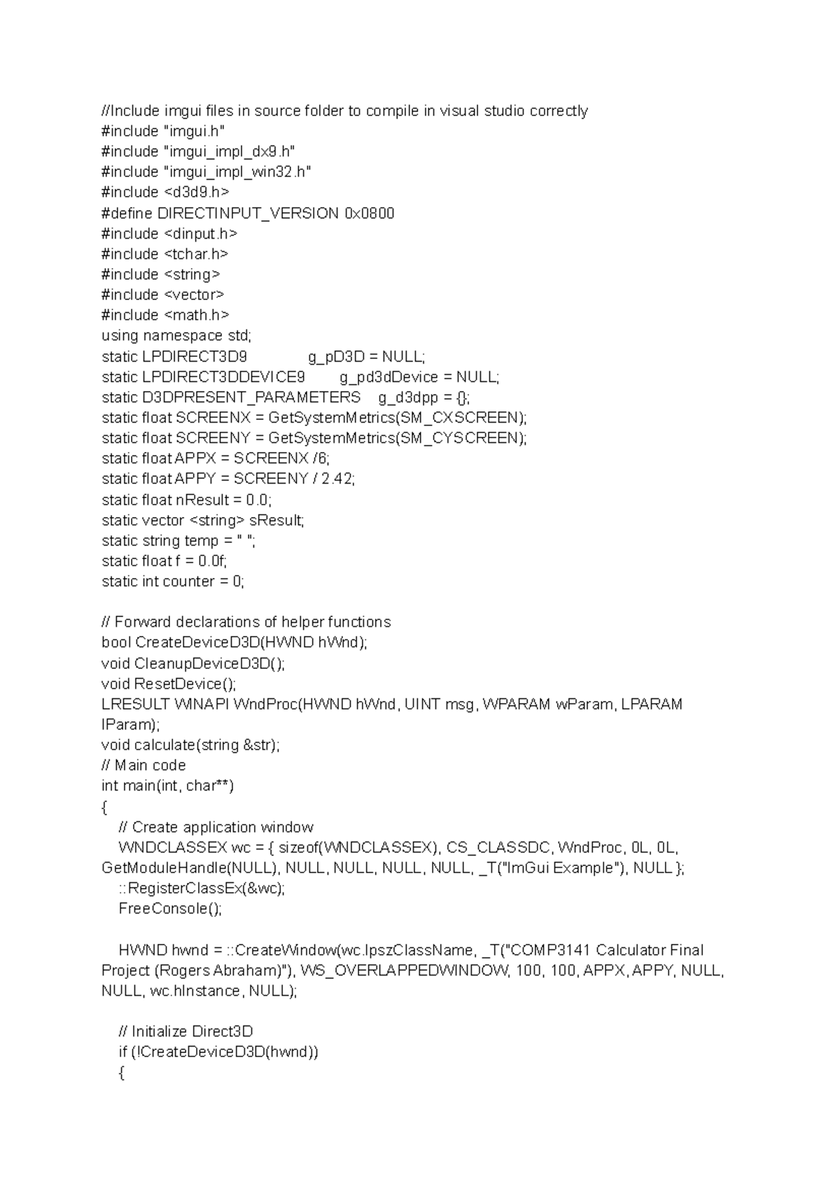 3141 Final Main (c++ code) - imgui files in source folder to compile in ...