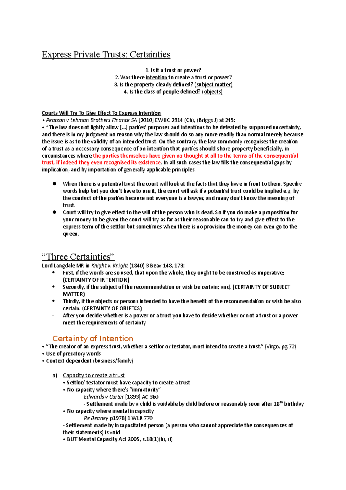 2. Express Private Trusts - ..] parties' purposes and intentions to be ...
