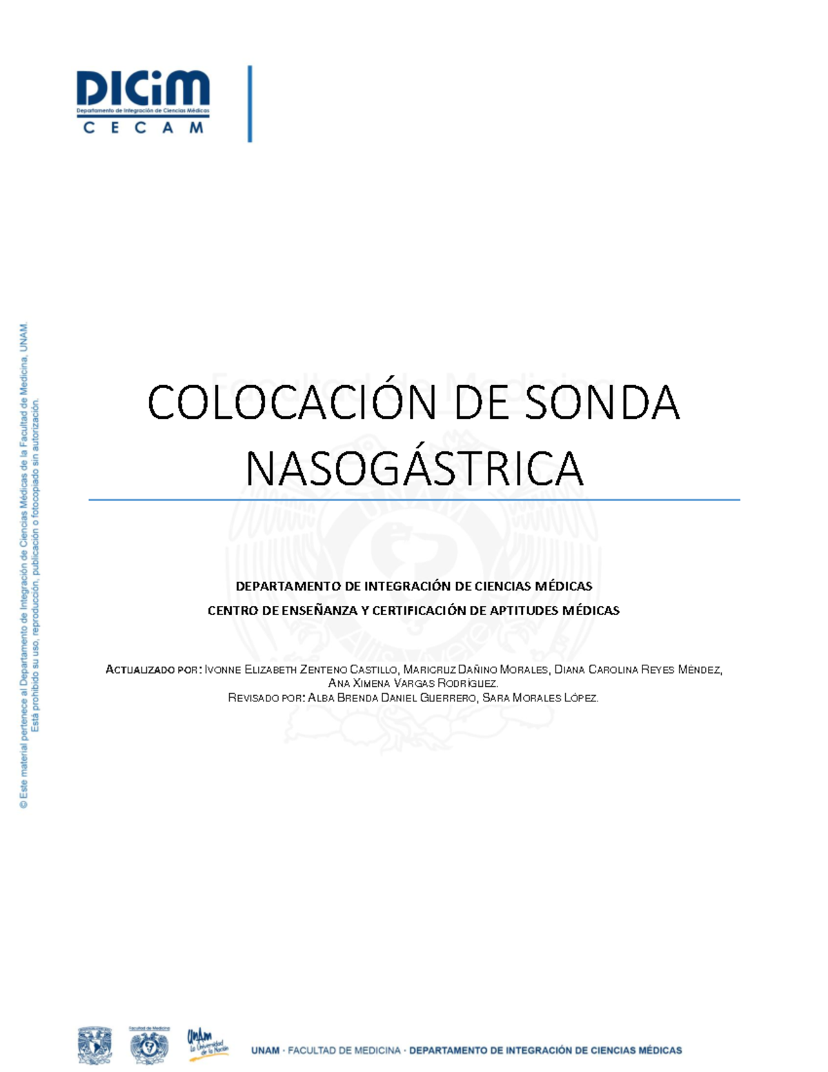 SNG - SNG - COLOCACI”N DE SONDA NASOG¡STRICA DEPARTAMENTO DE INTEGRACI ...