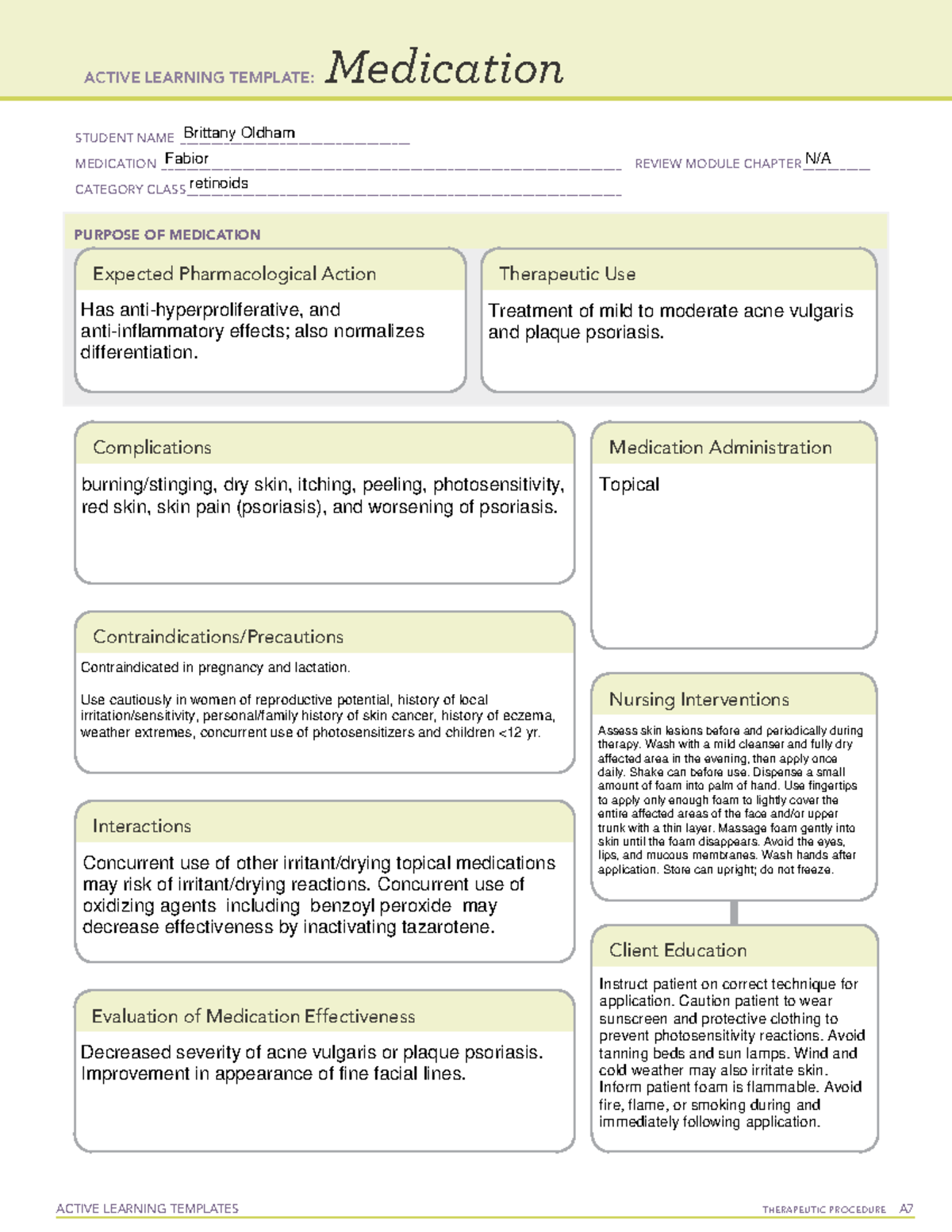 F Medications 1 - G. Gouda - Student Name 