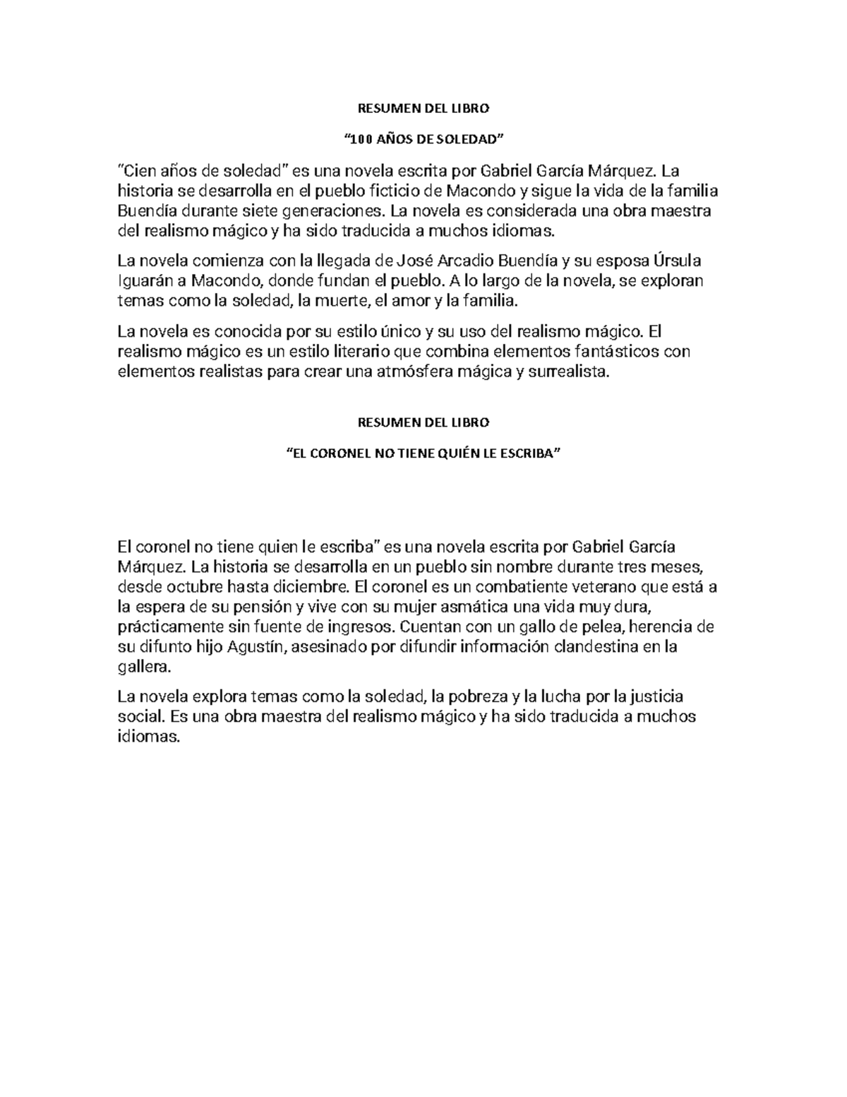 Resumen DEL Libro 100 A OS DE Soledad - Thumb 1200 1553 