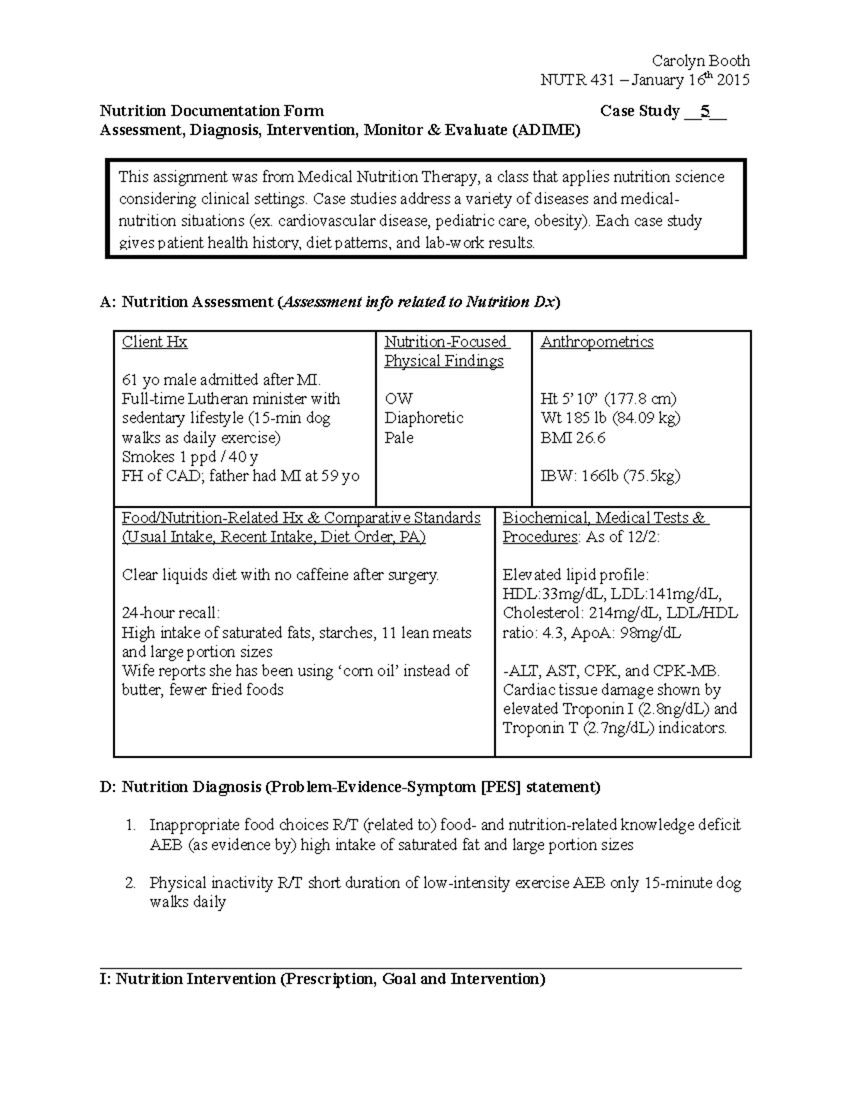 263402659-medical-nutrition-therapy-adime-note-case-study-5-carolyn-booth-nutr-431-january