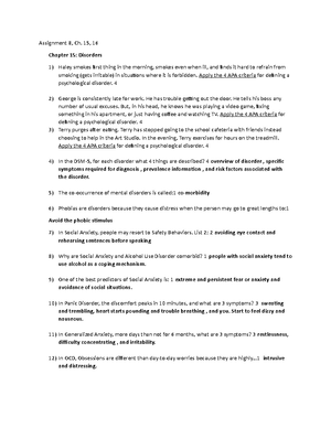 Assignment 6 Textbook Short Answer Adulthood - ASSIGNMENT 6: Textbook ...