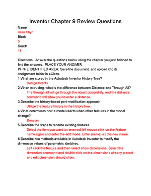 Chapter 8 Review Questions - Inventor Chapter 8 Review Questions Name ...