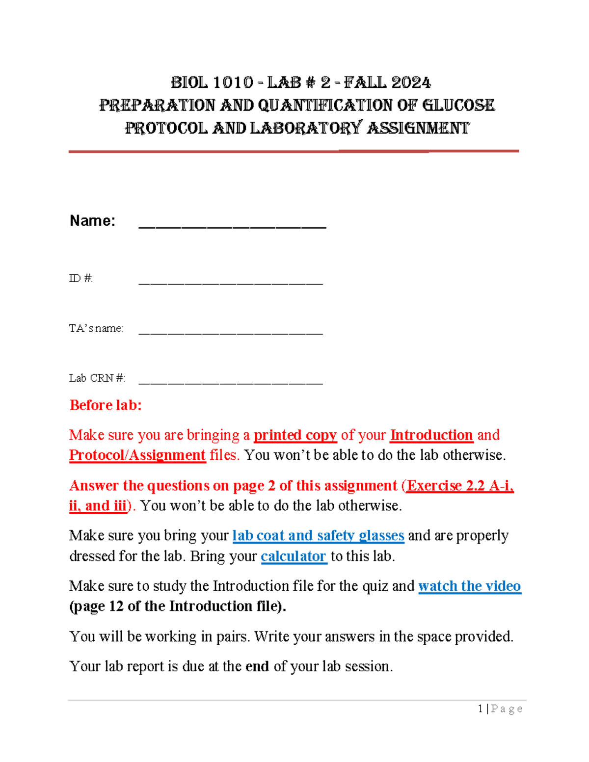 Lab+2+-+Protocol+and+Assignment+-+F2024 - BIOL 1010 - LAB # 2 - FALL ...