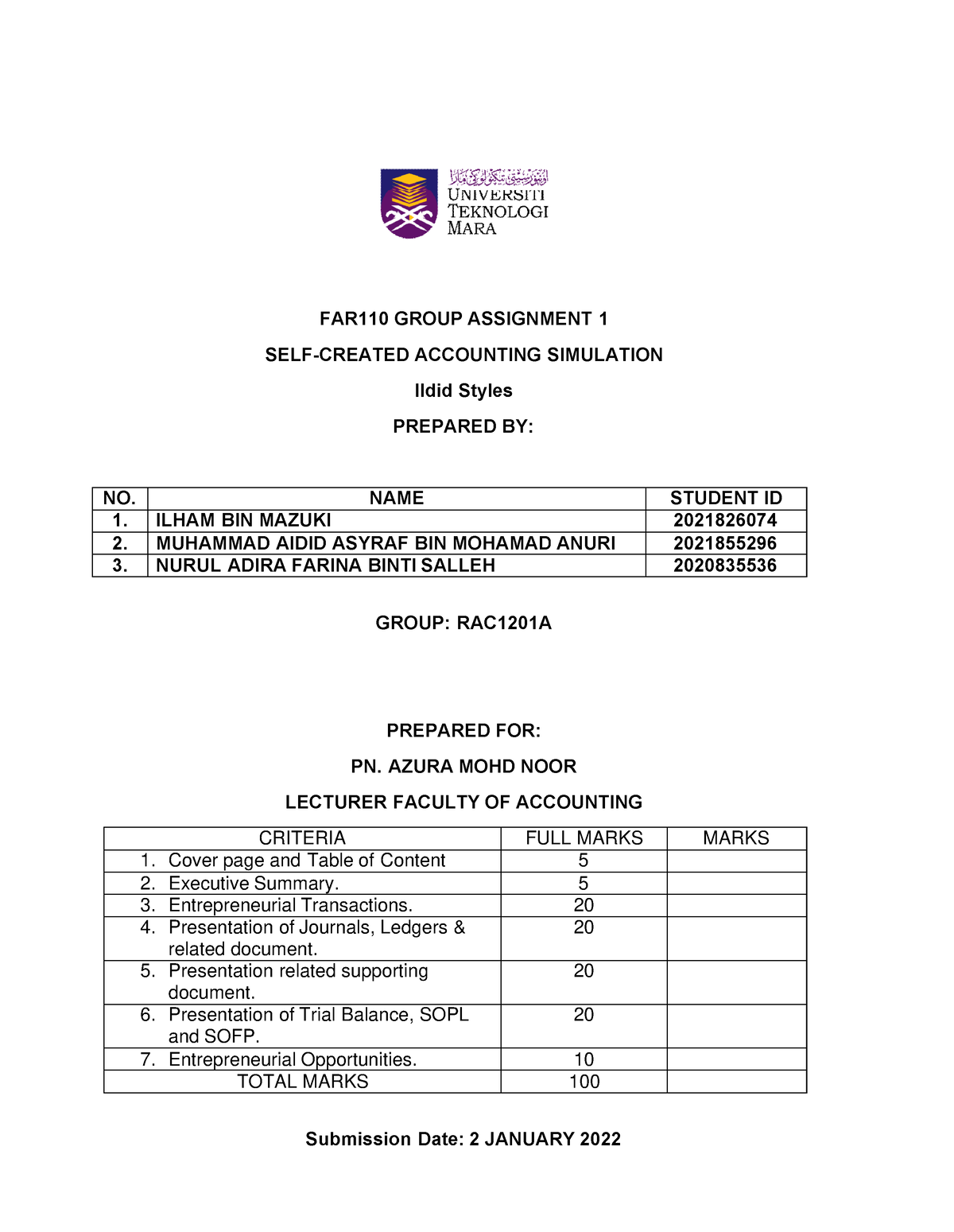 far110 group assignment