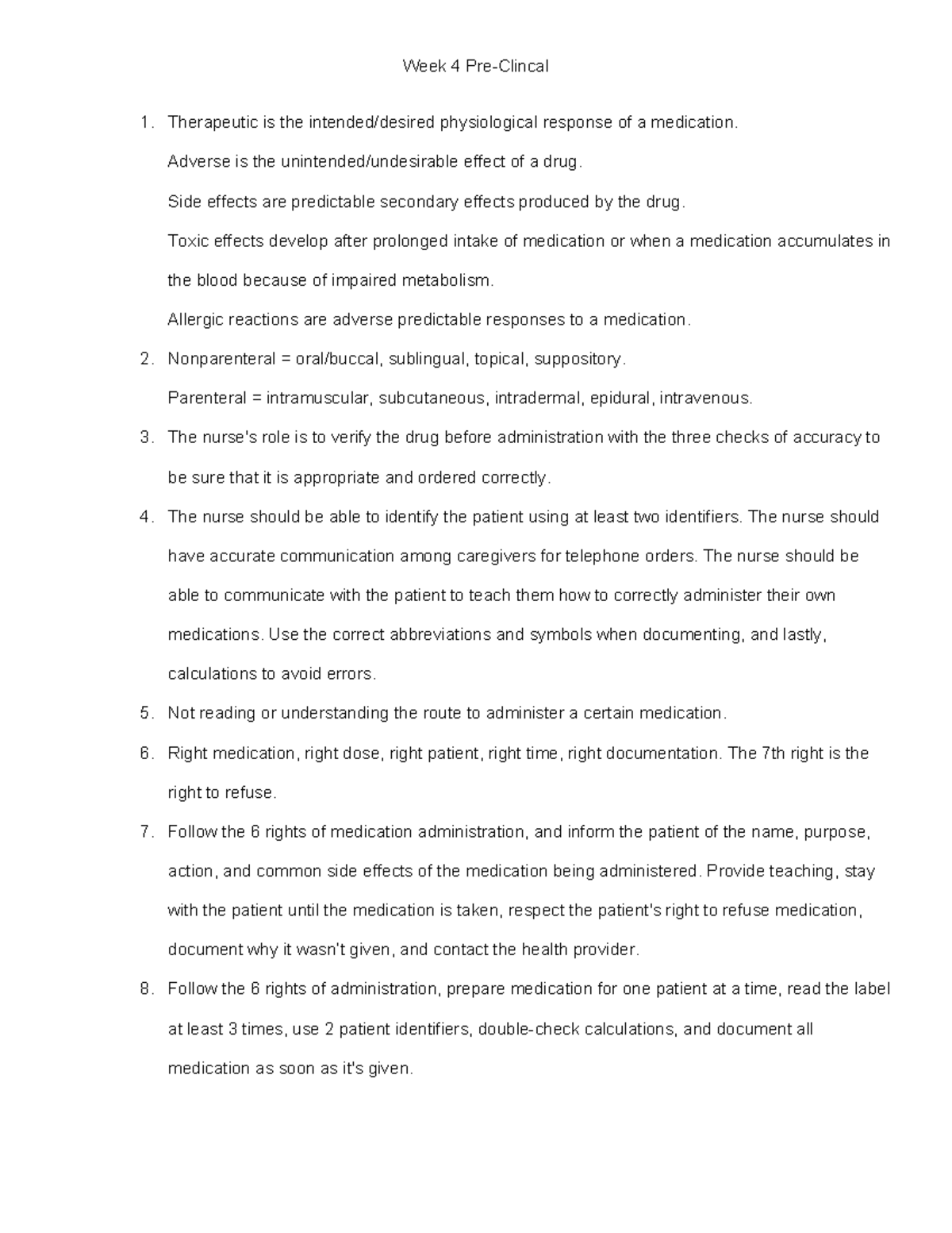 Week 4 Clinical - Assignment - Week 4 Pre-Clincal Therapeutic is the ...